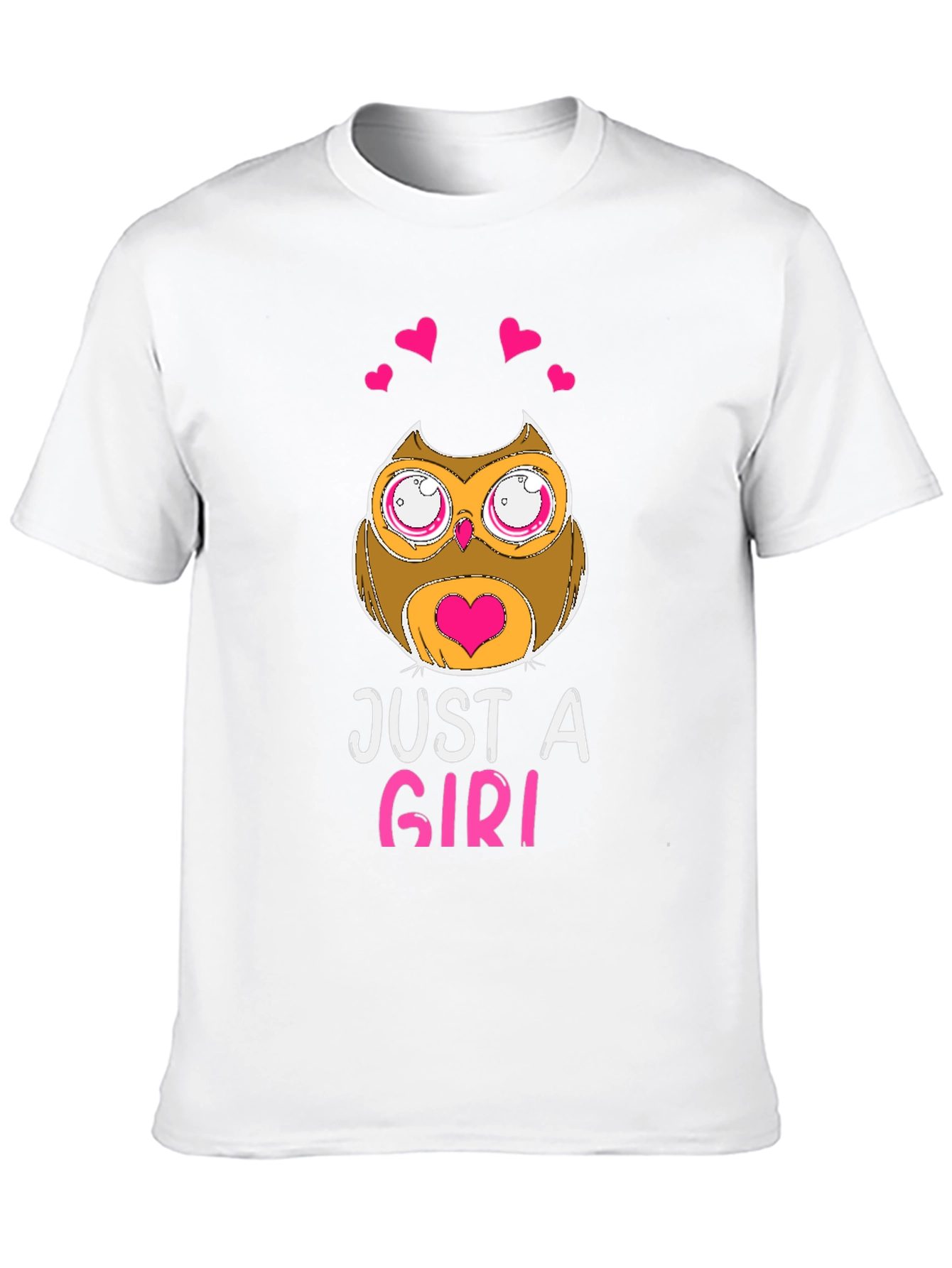 Just A Girl Owl Graphic T-Shirt