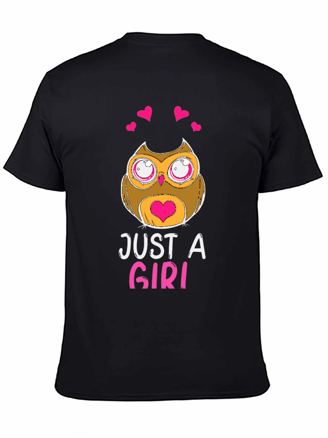 Just A Girl Owl Graphic T-Shirt