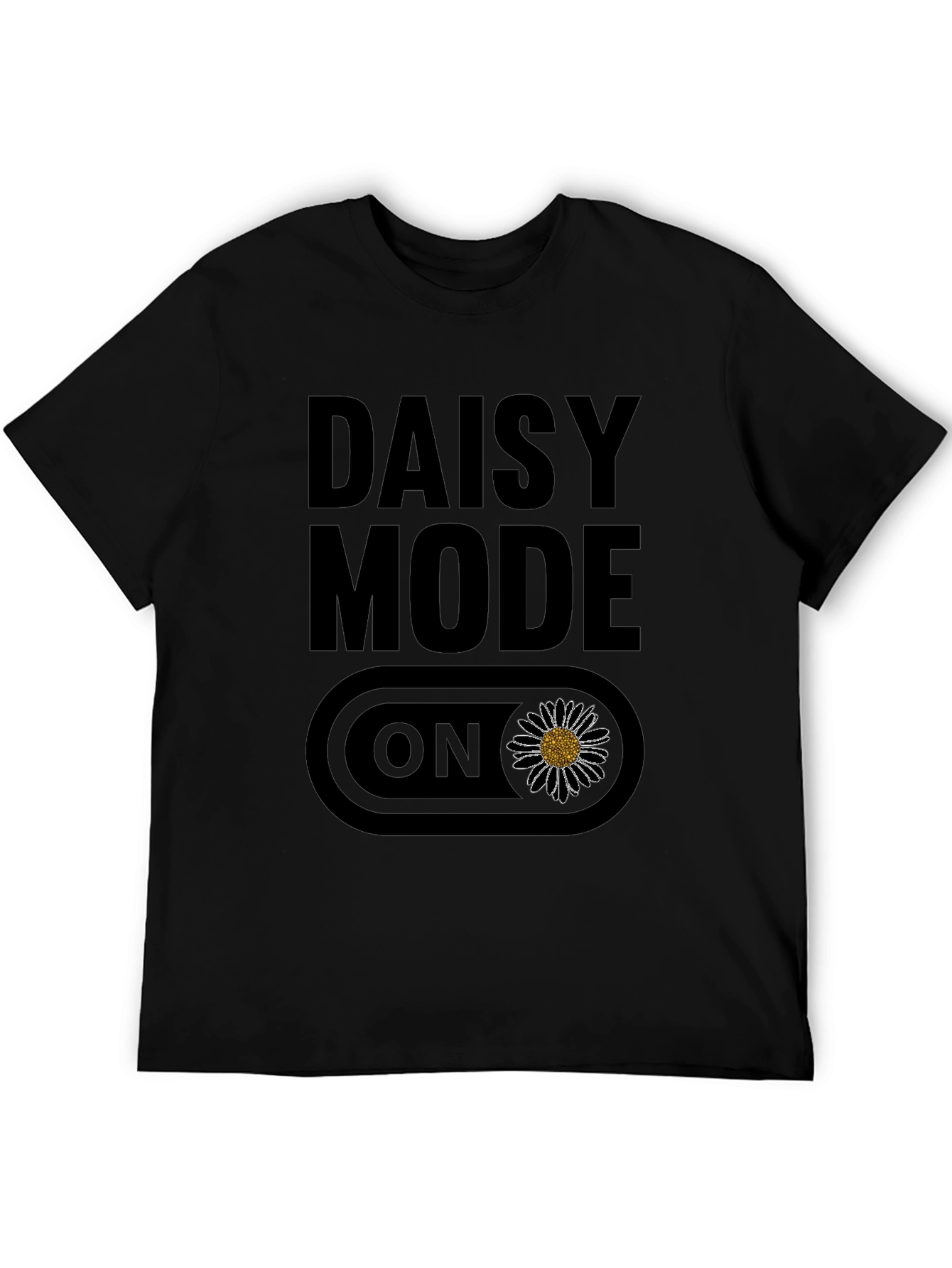 Daisy Mode ON Graphic T-Shirt - Black Casual Tee