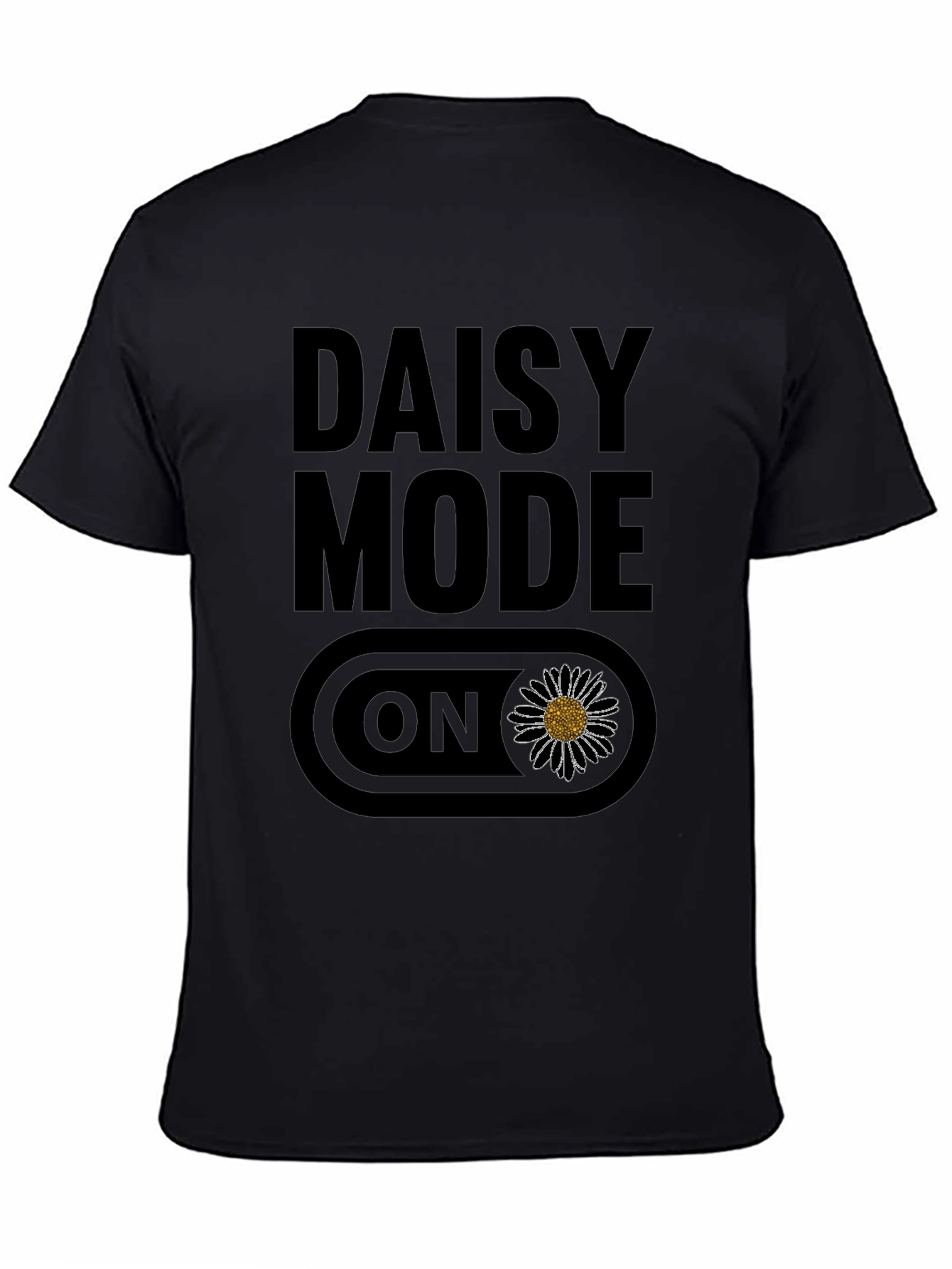 Daisy Mode ON Graphic T-Shirt - Black Casual Tee