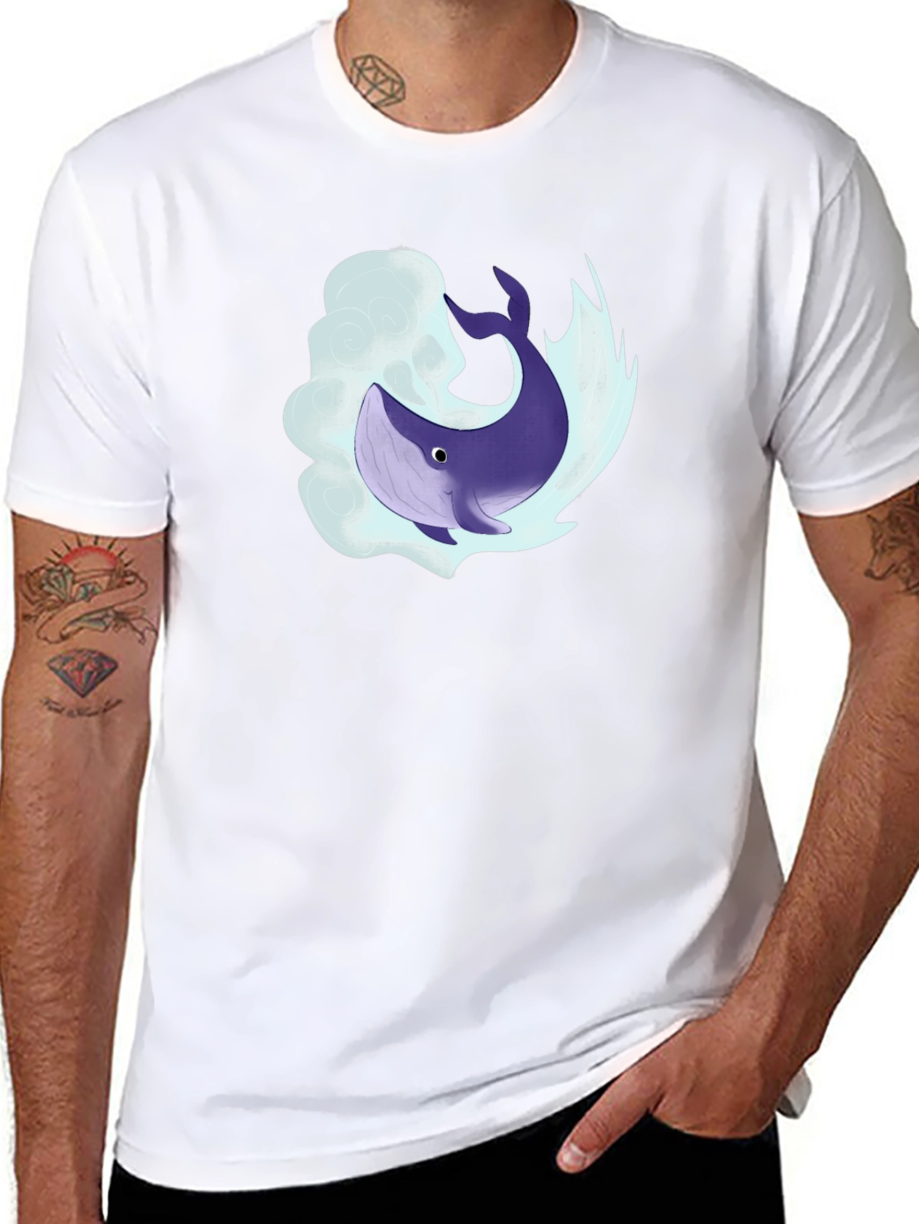 Whale Graphic Black T-Shirt - Unique Design