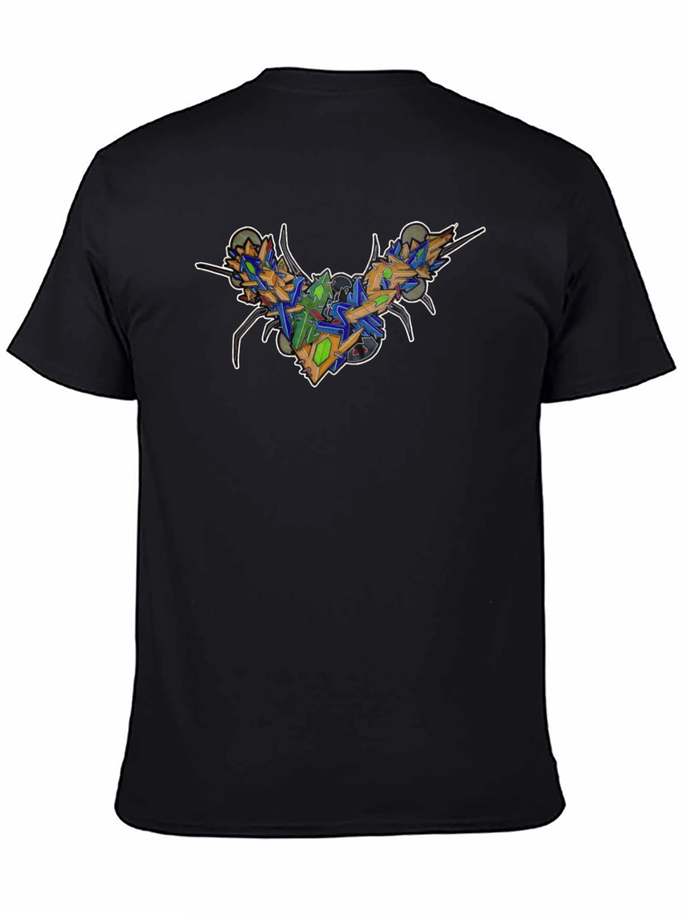 Abstract Graffiti Insect Black Tee