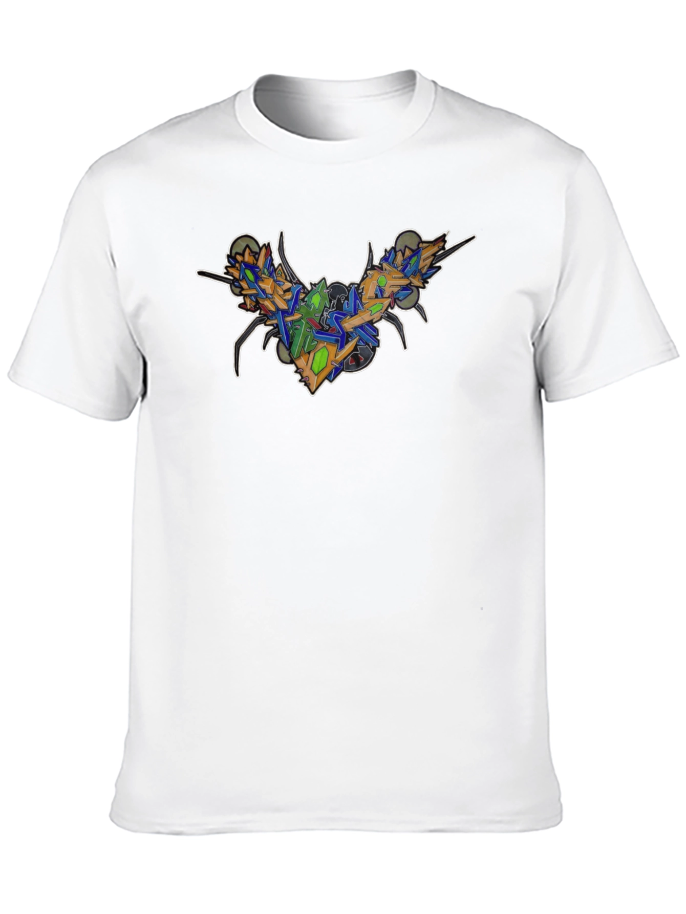 Abstract Graffiti Insect Black Tee