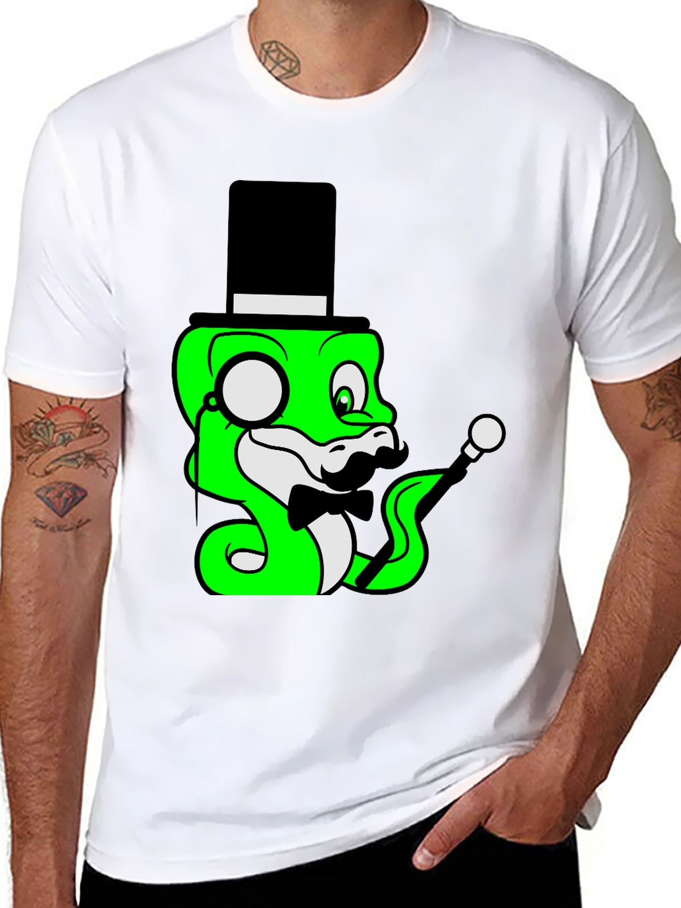 Dapper Snake Tee - Cartoon Style