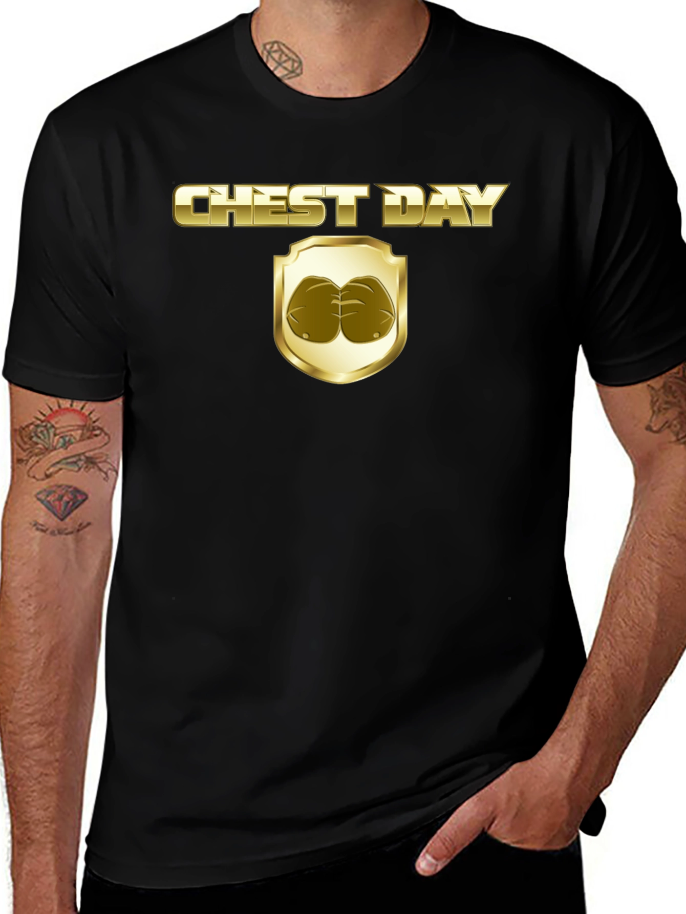 Chest Day Graphic Tee - Gym Humor T-Shirt