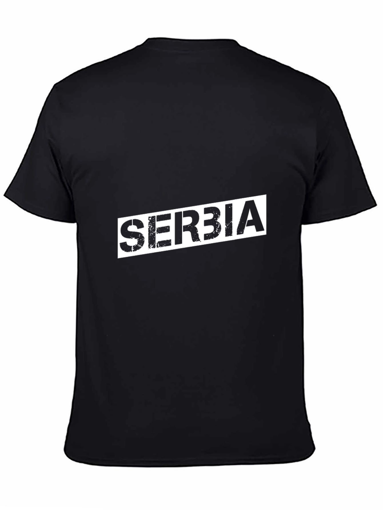 Serbia Graphic Tee - Black Cotton Comfort