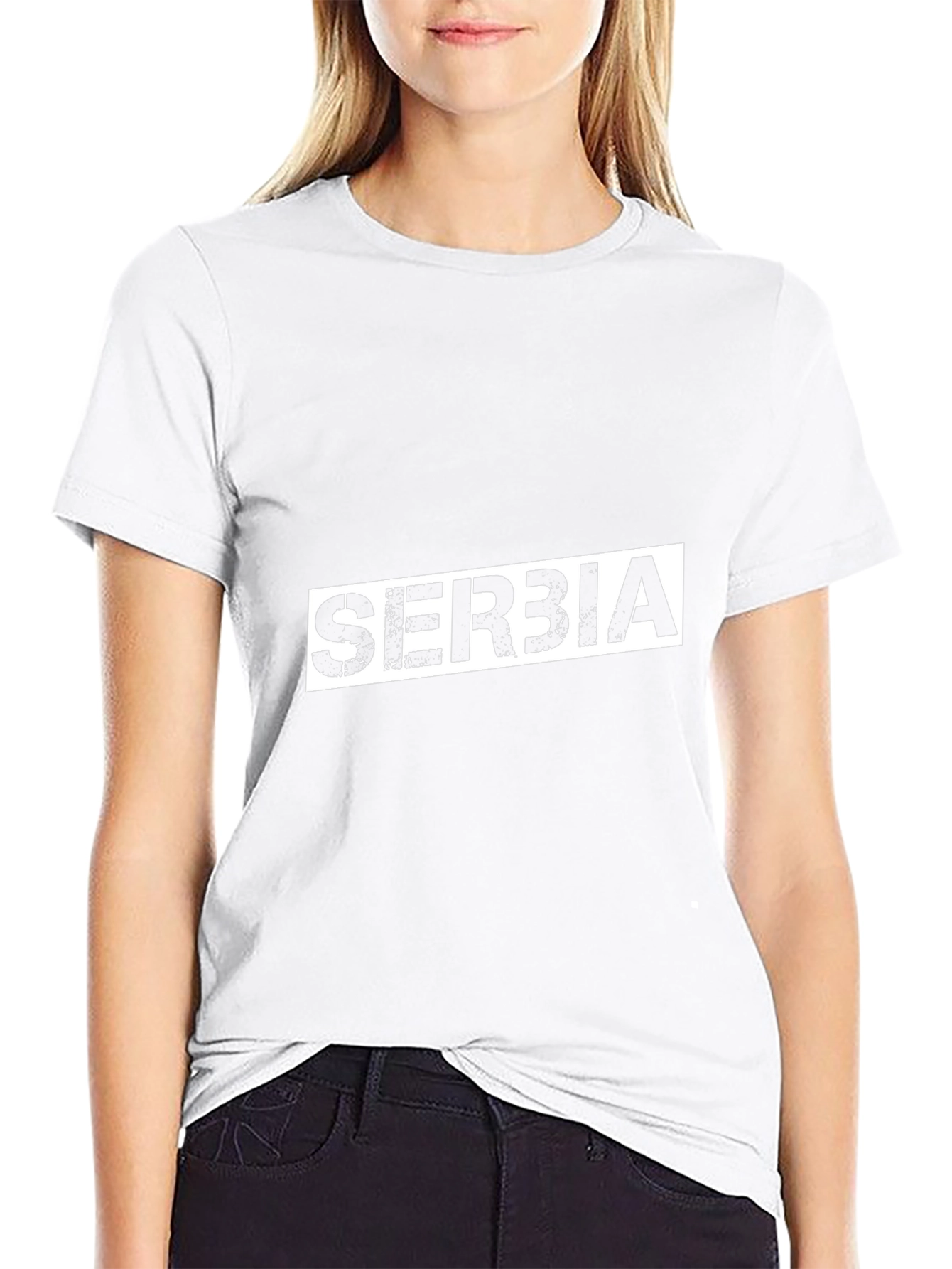 Serbia Graphic Tee - Black Cotton Comfort