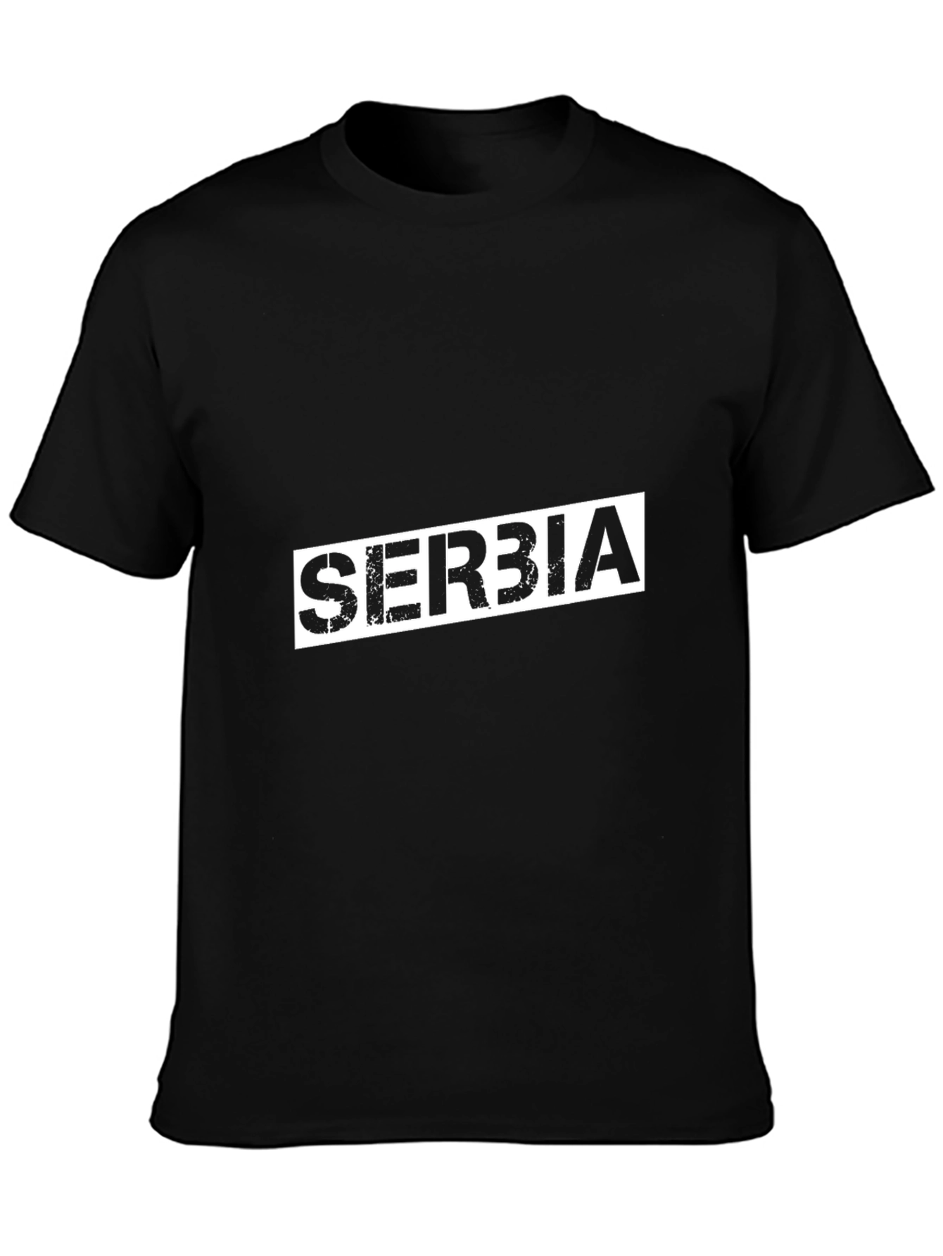 Serbia Graphic Tee - Black Cotton Comfort
