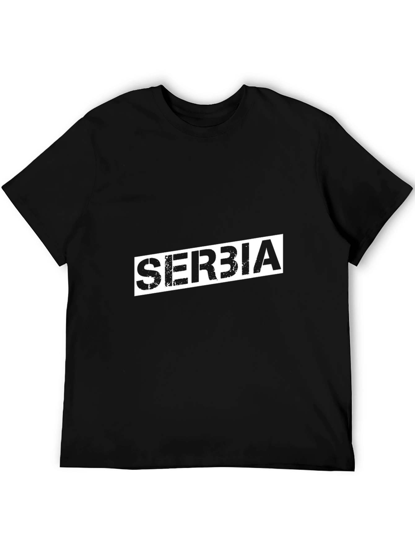 Serbia Graphic Tee - Black Cotton Comfort