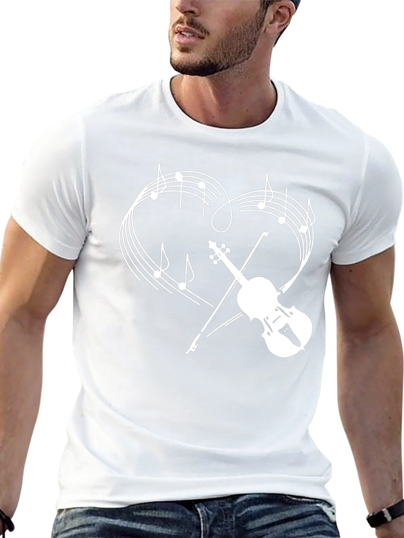 Musical Heart Violin Graphic T-Shirt