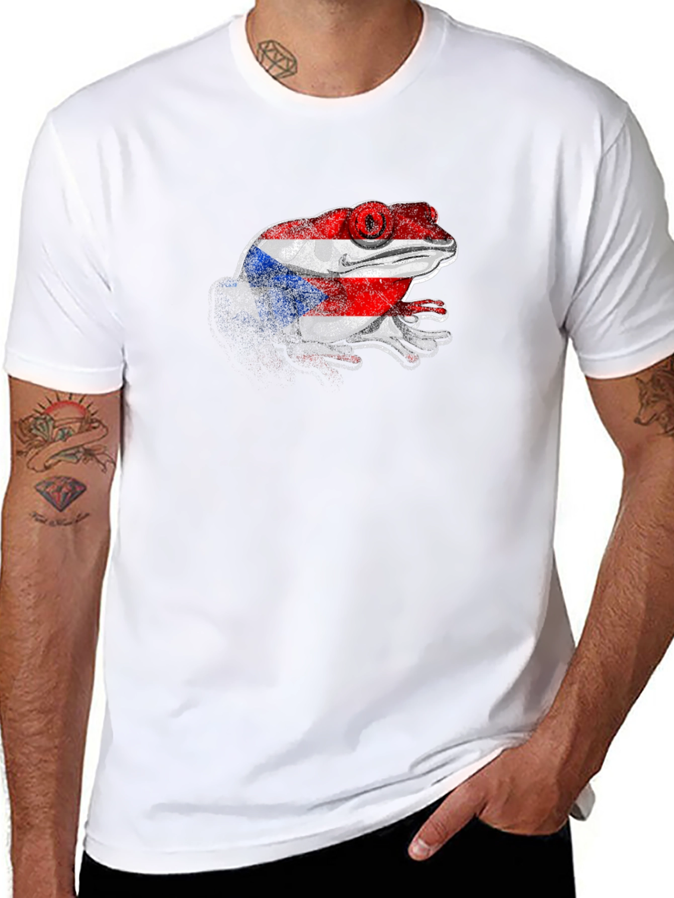 Puerto Rico Flag Coqui Frog Graphic T-Shirt