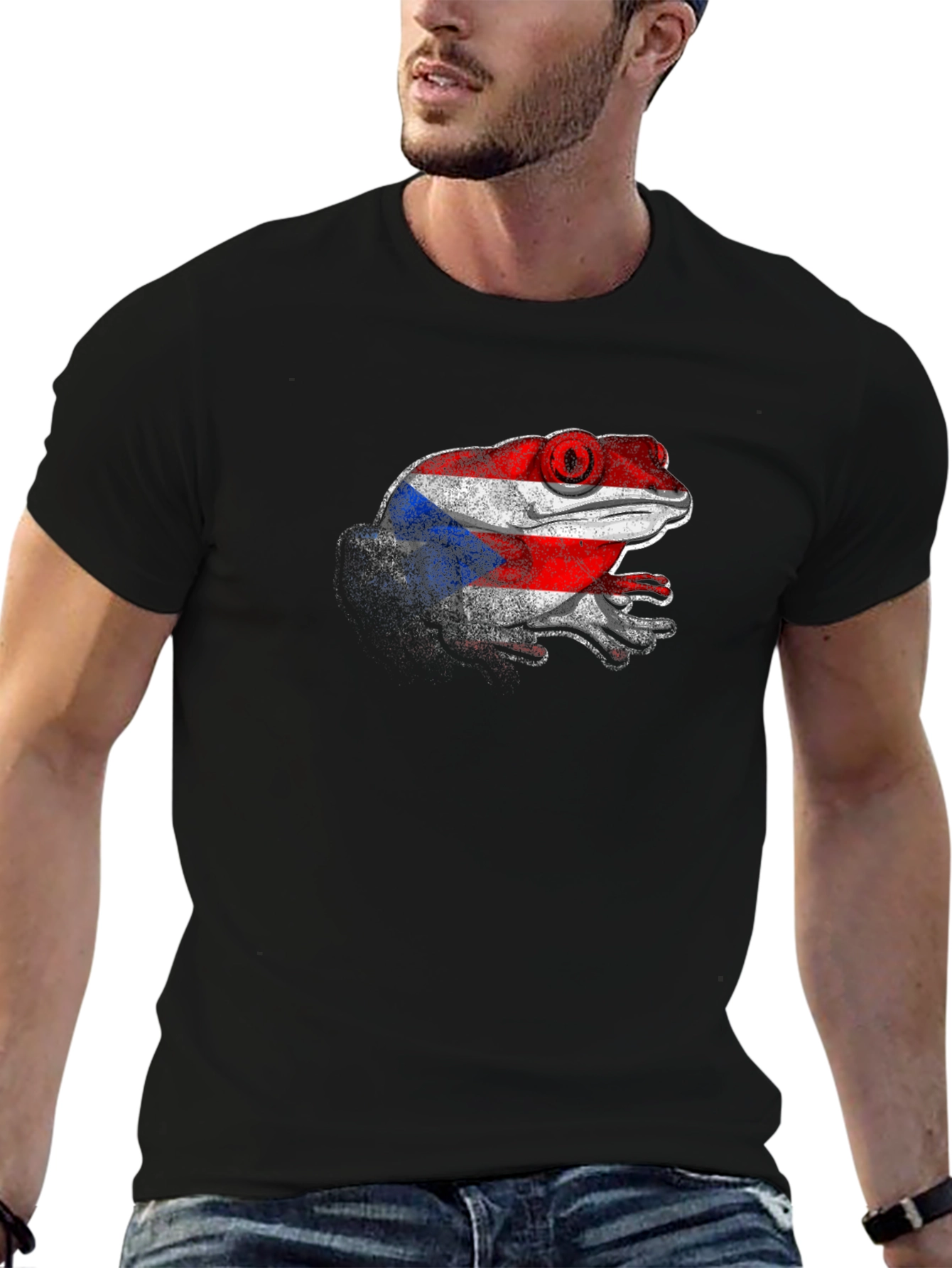Puerto Rico Flag Coqui Frog Graphic T-Shirt