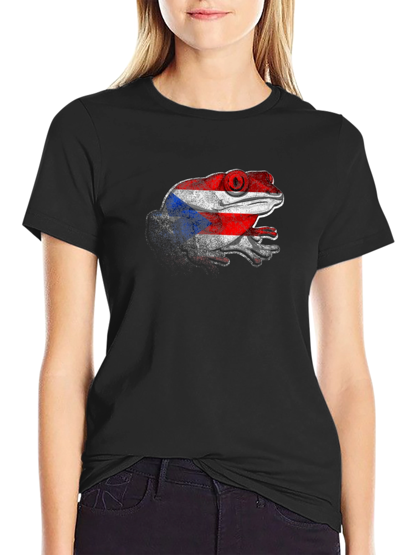 Puerto Rico Flag Coqui Frog Graphic T-Shirt