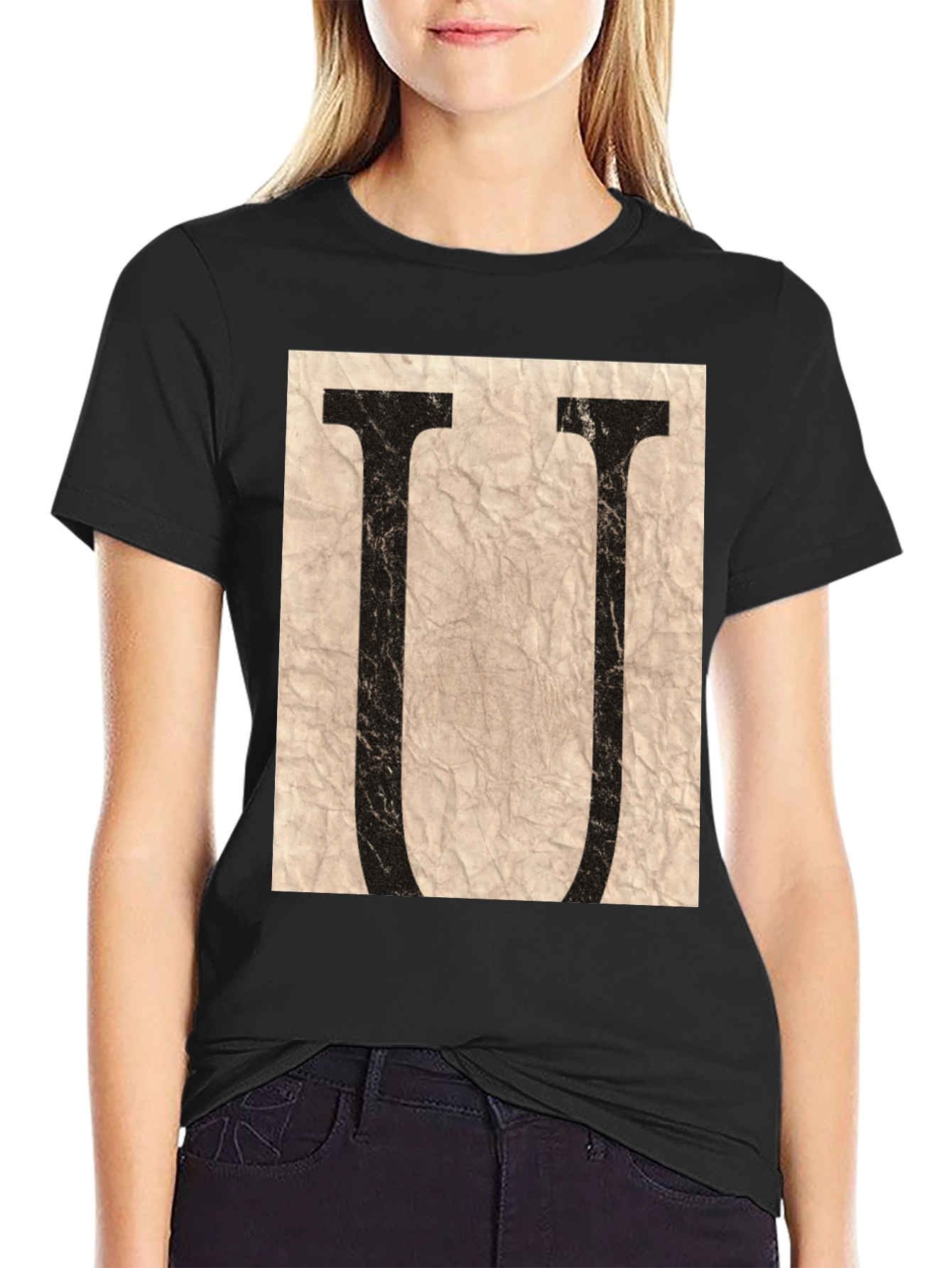 Letter U Graphic Tee - Stylish Unisex T-Shirt