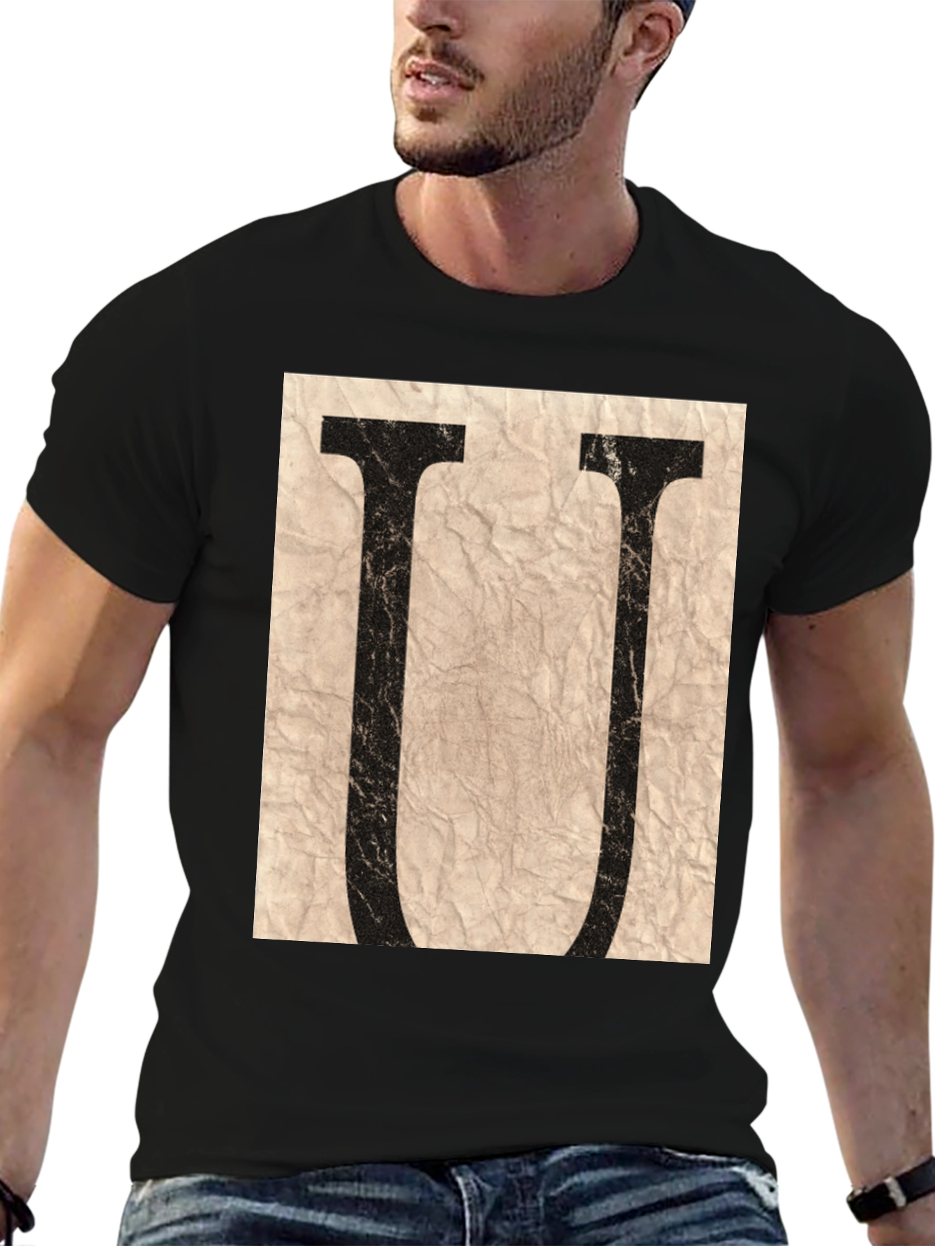 Letter U Graphic Tee - Stylish Unisex T-Shirt
