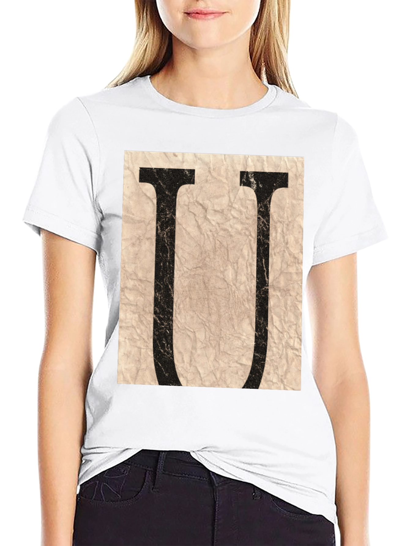 Letter U Graphic Tee - Stylish Unisex T-Shirt
