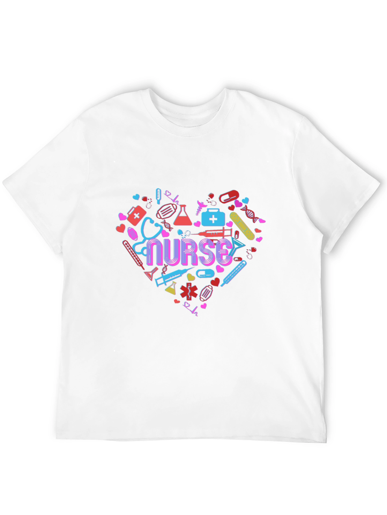 Heart Nurse Graphic Tee Black T-Shirt Healthcare Apparel