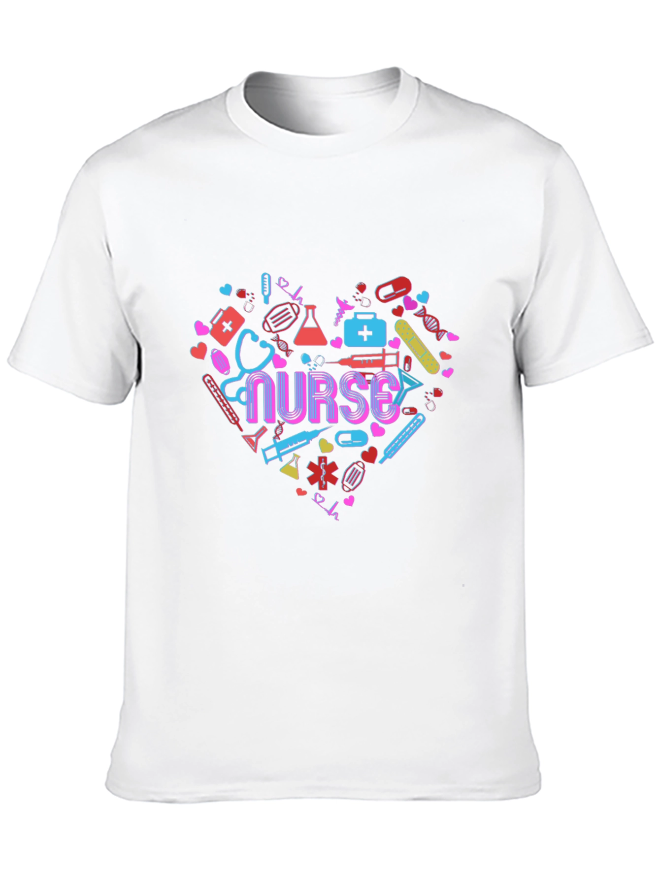Heart Nurse Graphic Tee Black T-Shirt Healthcare Apparel
