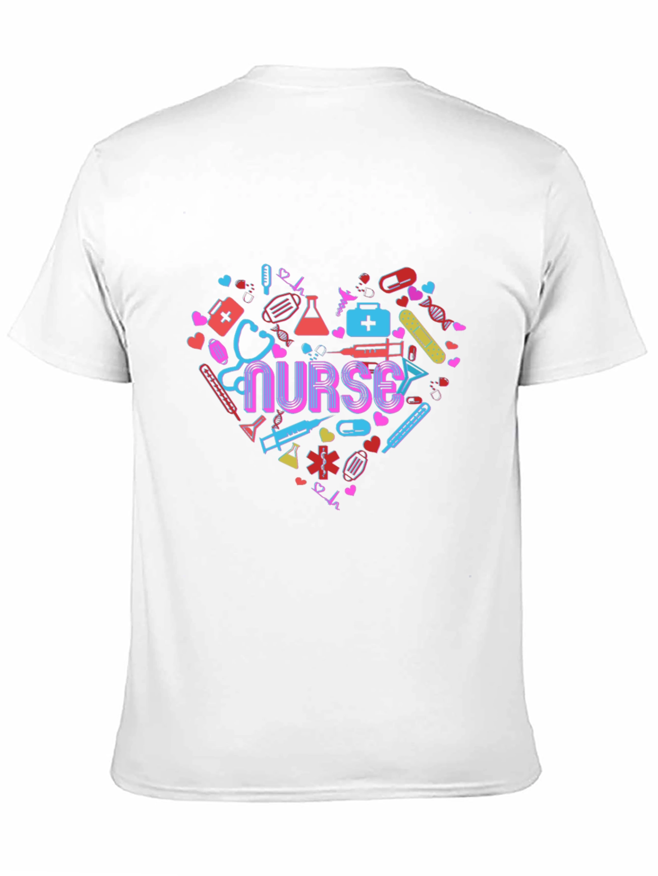 Heart Nurse Graphic Tee Black T-Shirt Healthcare Apparel