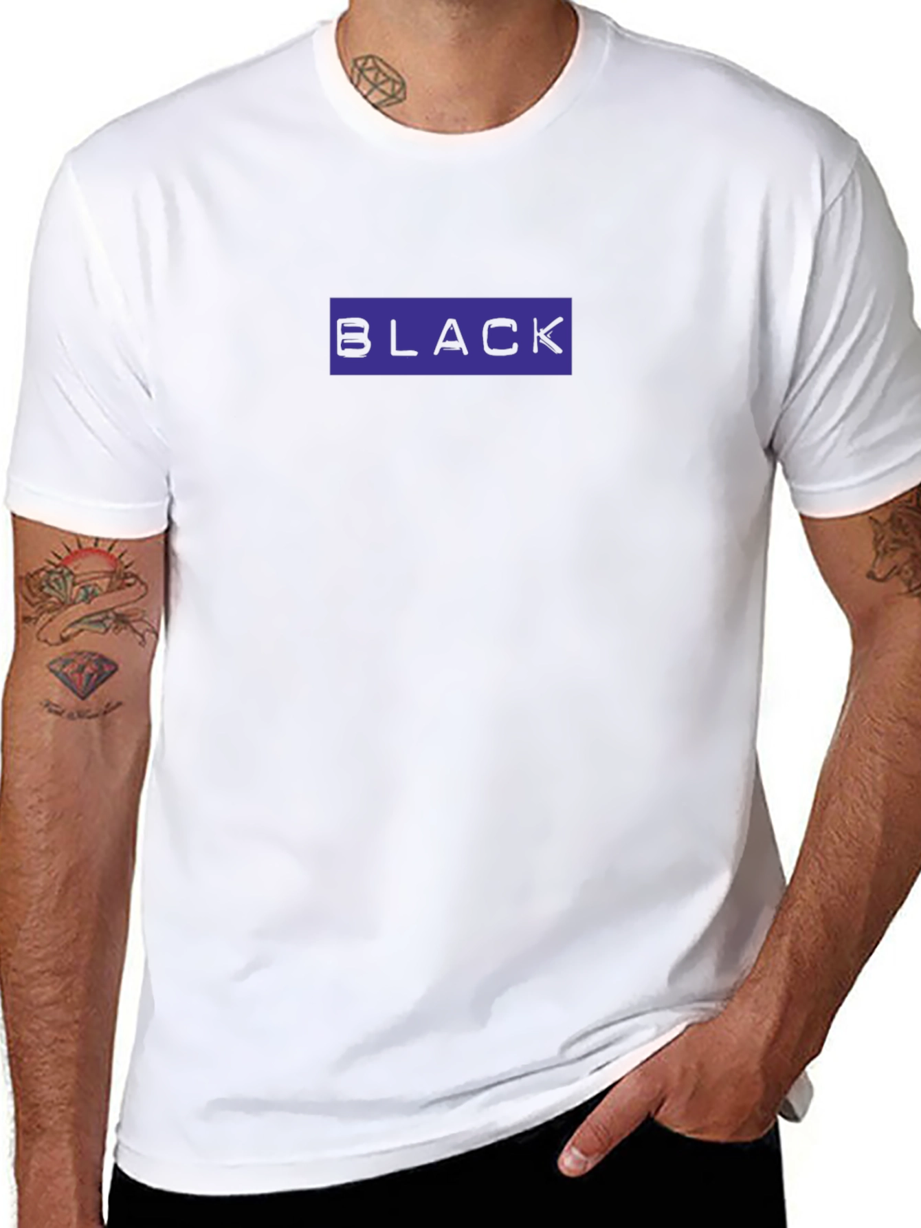 Black T-Shirt With Blue Highlight