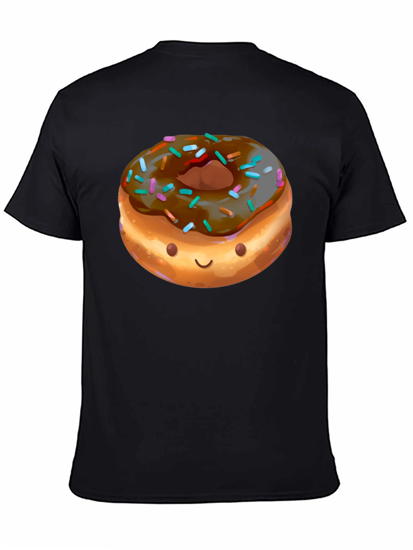 Funny Donut Graphic Black T-Shirt