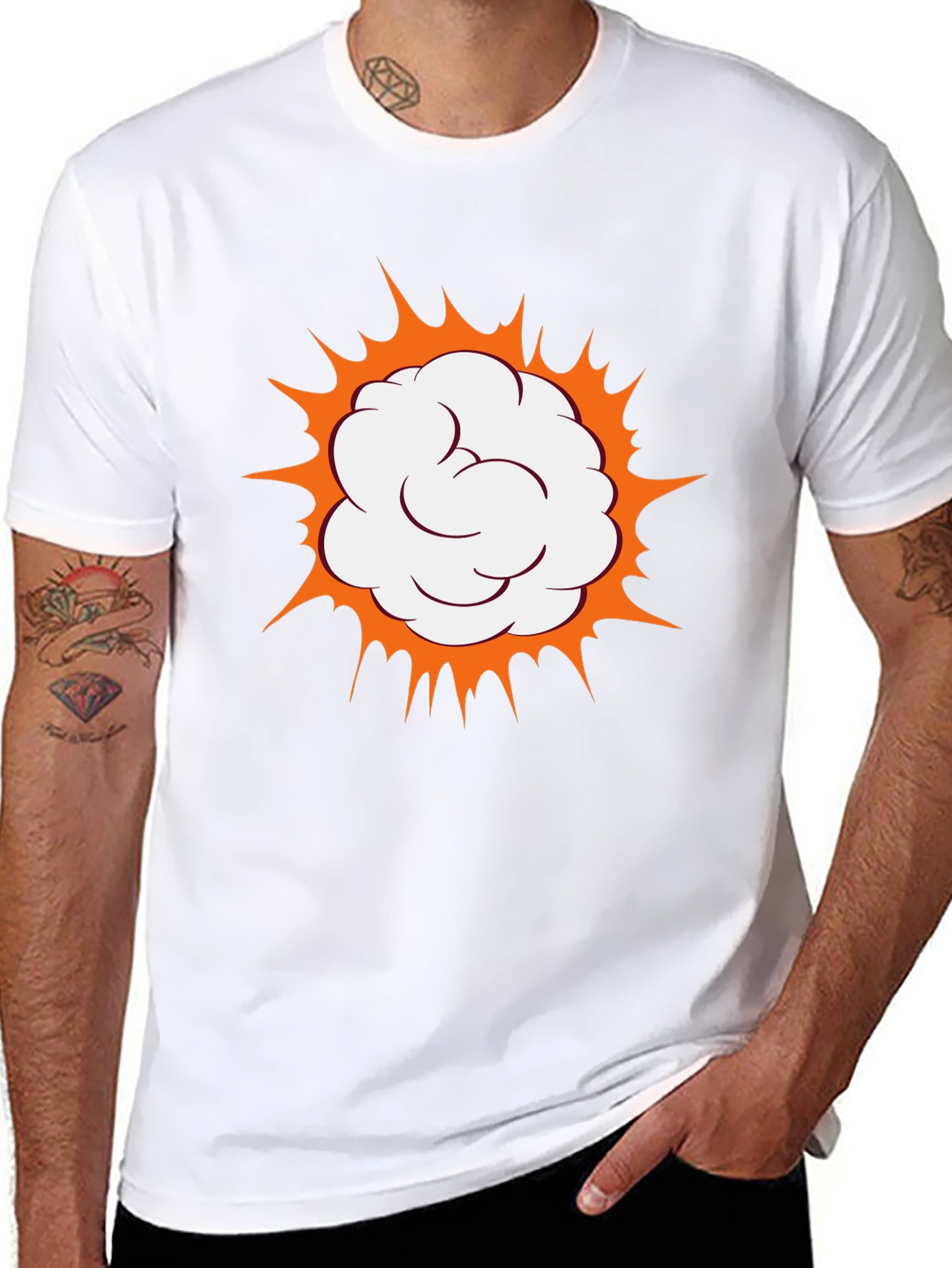 Comic Cloud Burst Graphic Black T-Shirt
