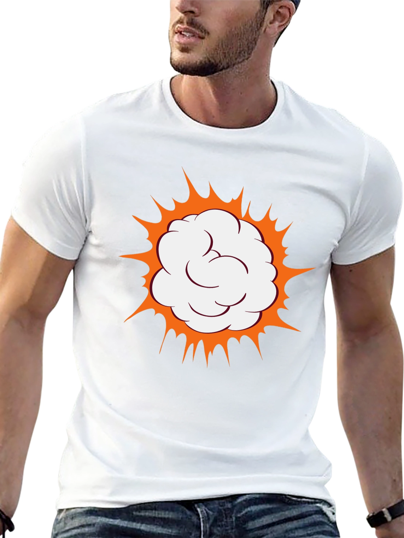 Comic Cloud Burst Graphic Black T-Shirt