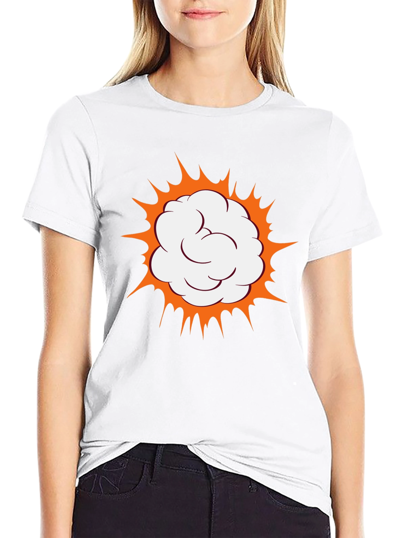 Comic Cloud Burst Graphic Black T-Shirt