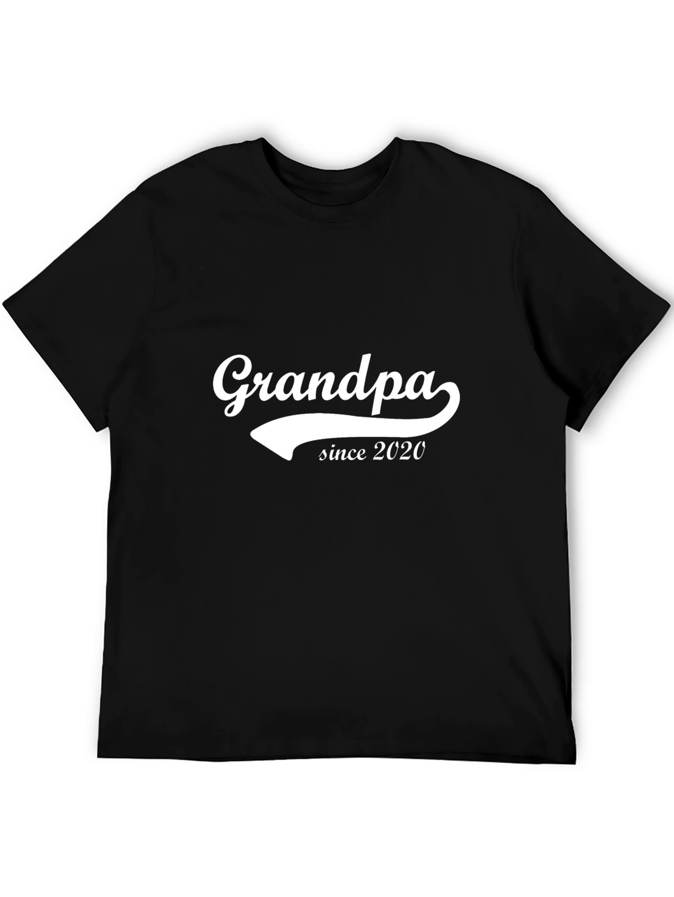Grandpa Since 2020 Black T-Shirt