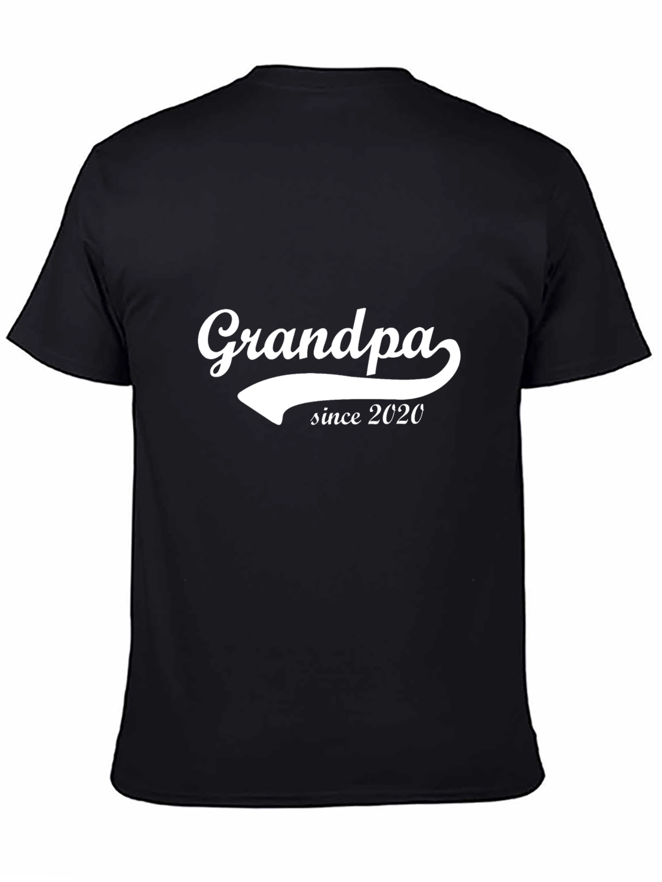 Grandpa Since 2020 Black T-Shirt