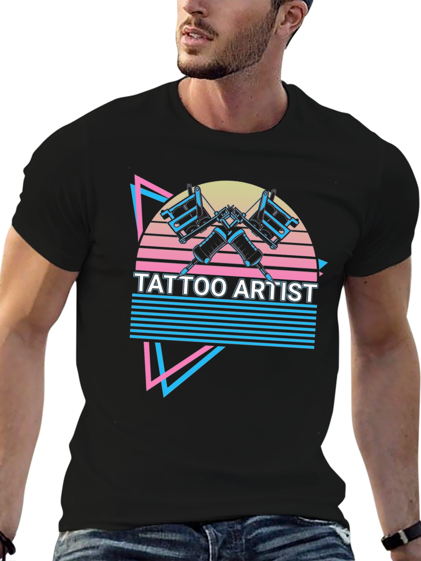 Retro Tattoo Artist T-Shirt - Black