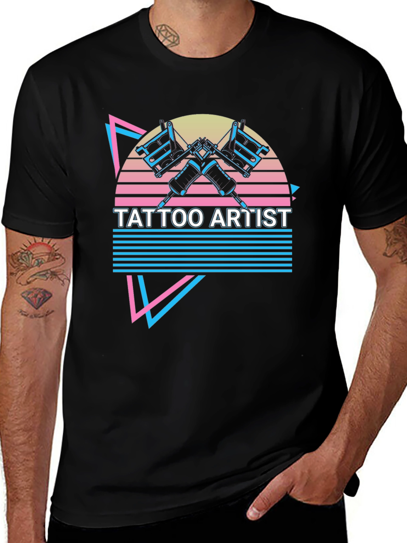 Retro Tattoo Artist T-Shirt - Black