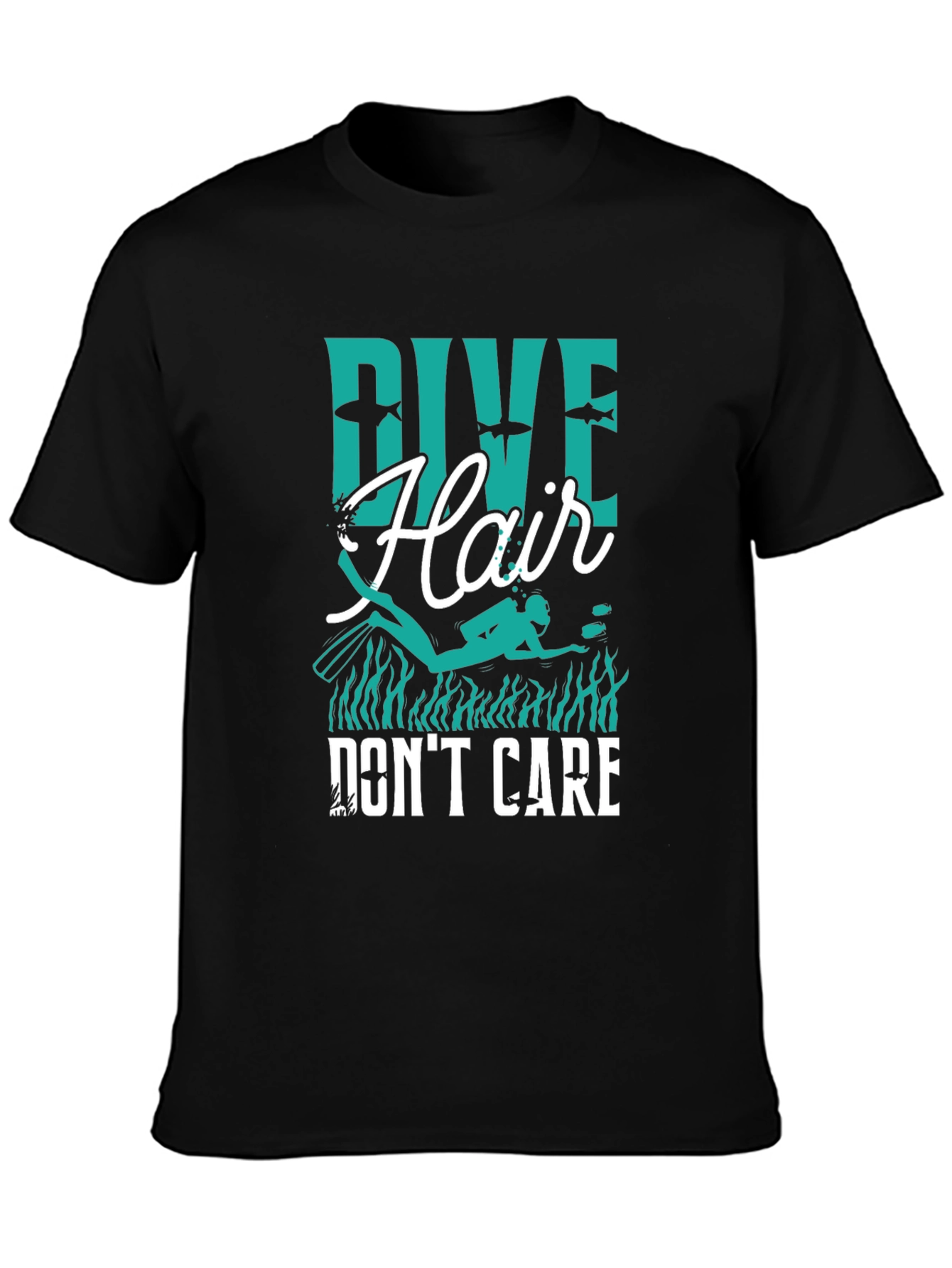Dive Hair Dont Care Black T-Shirt