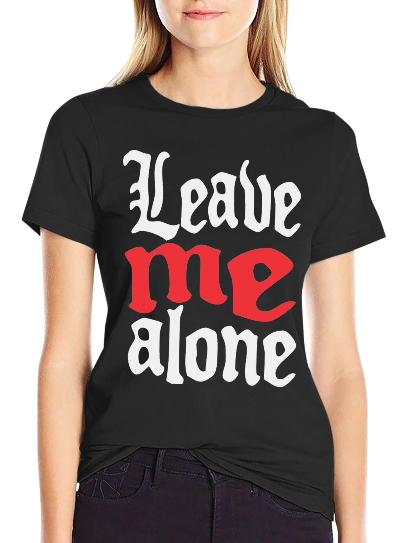 Leave Me Alone Graphic T-Shirt - Black