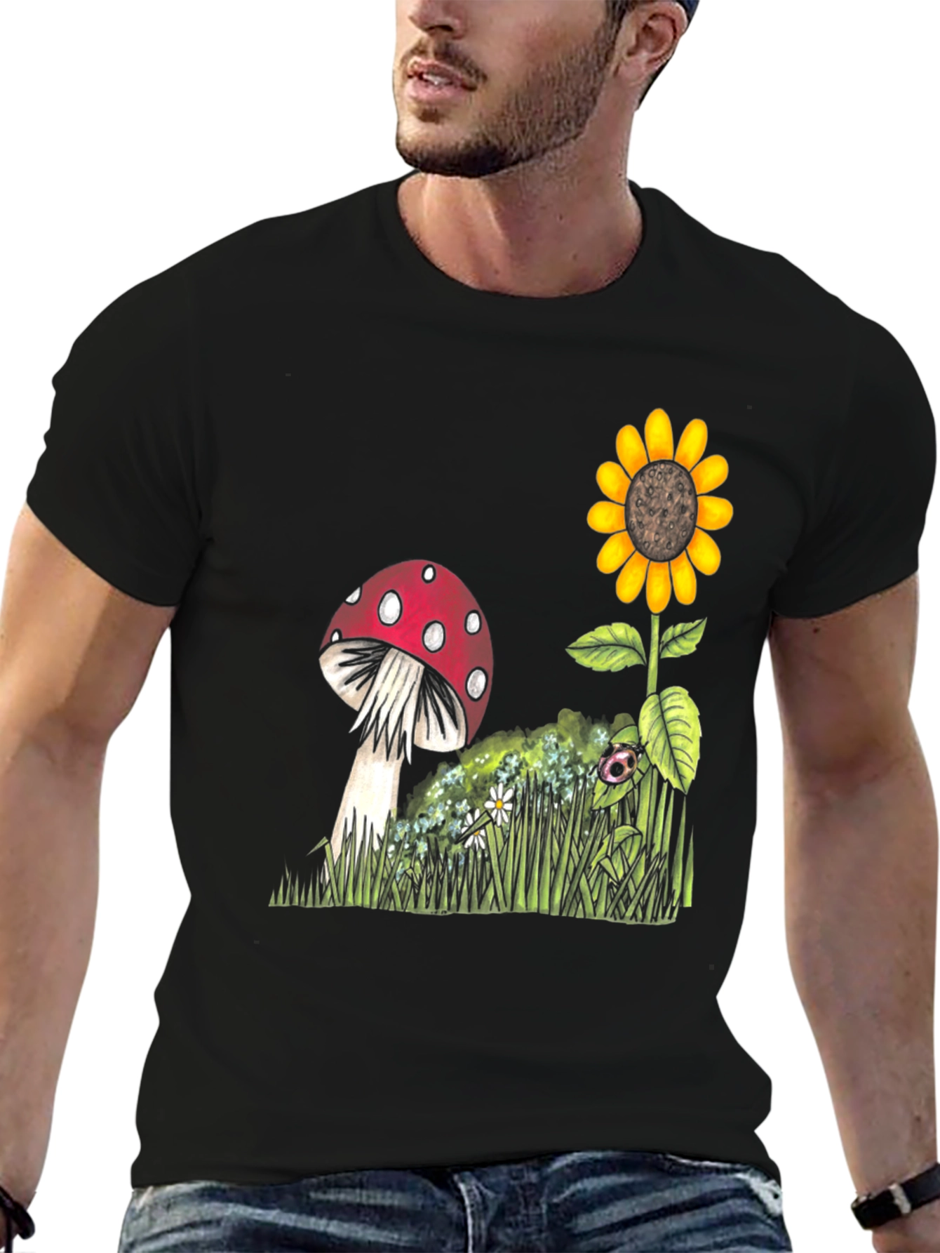 Mushroom & Sunflower Graphic Tee