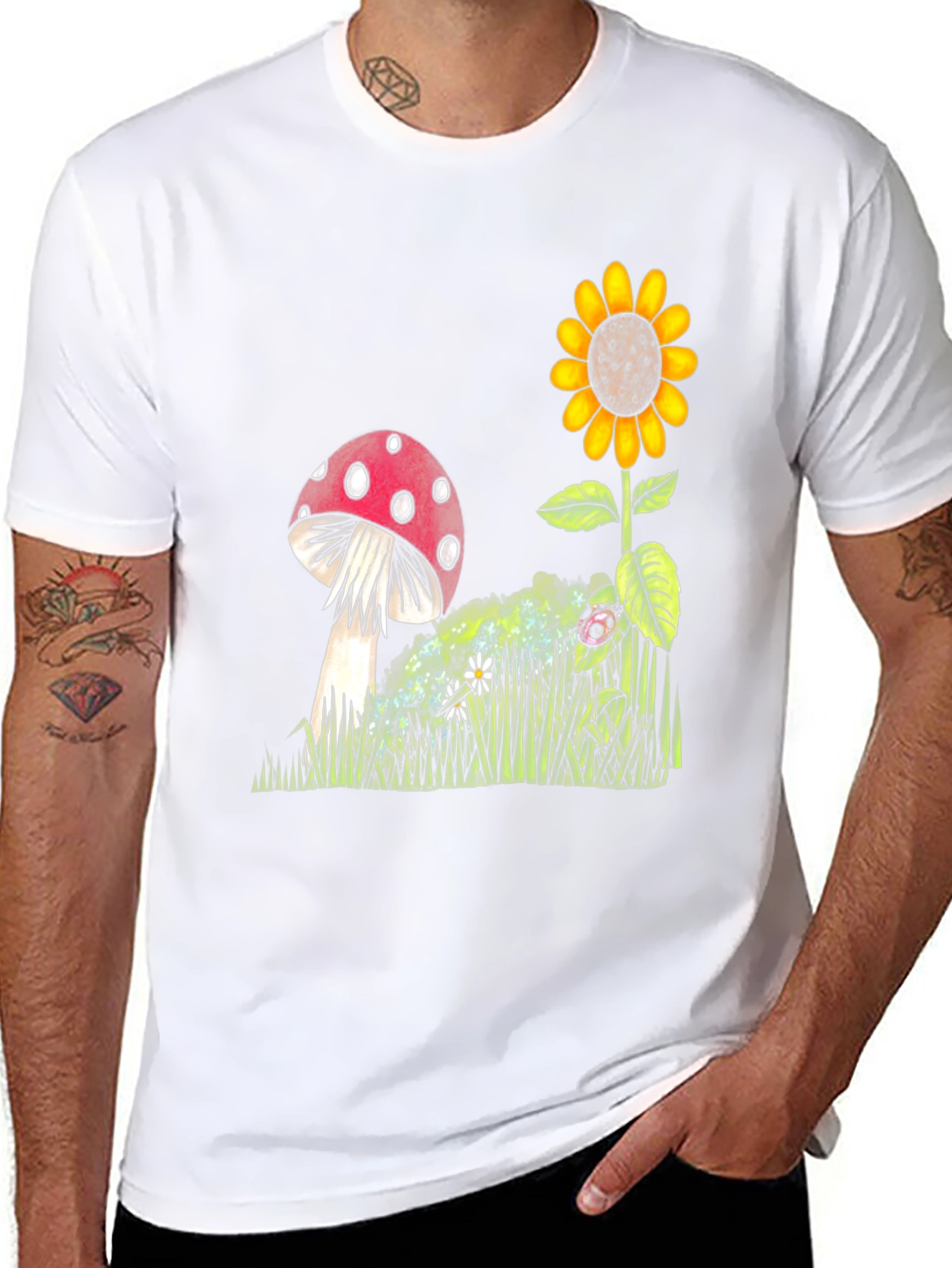 Mushroom & Sunflower Graphic Tee