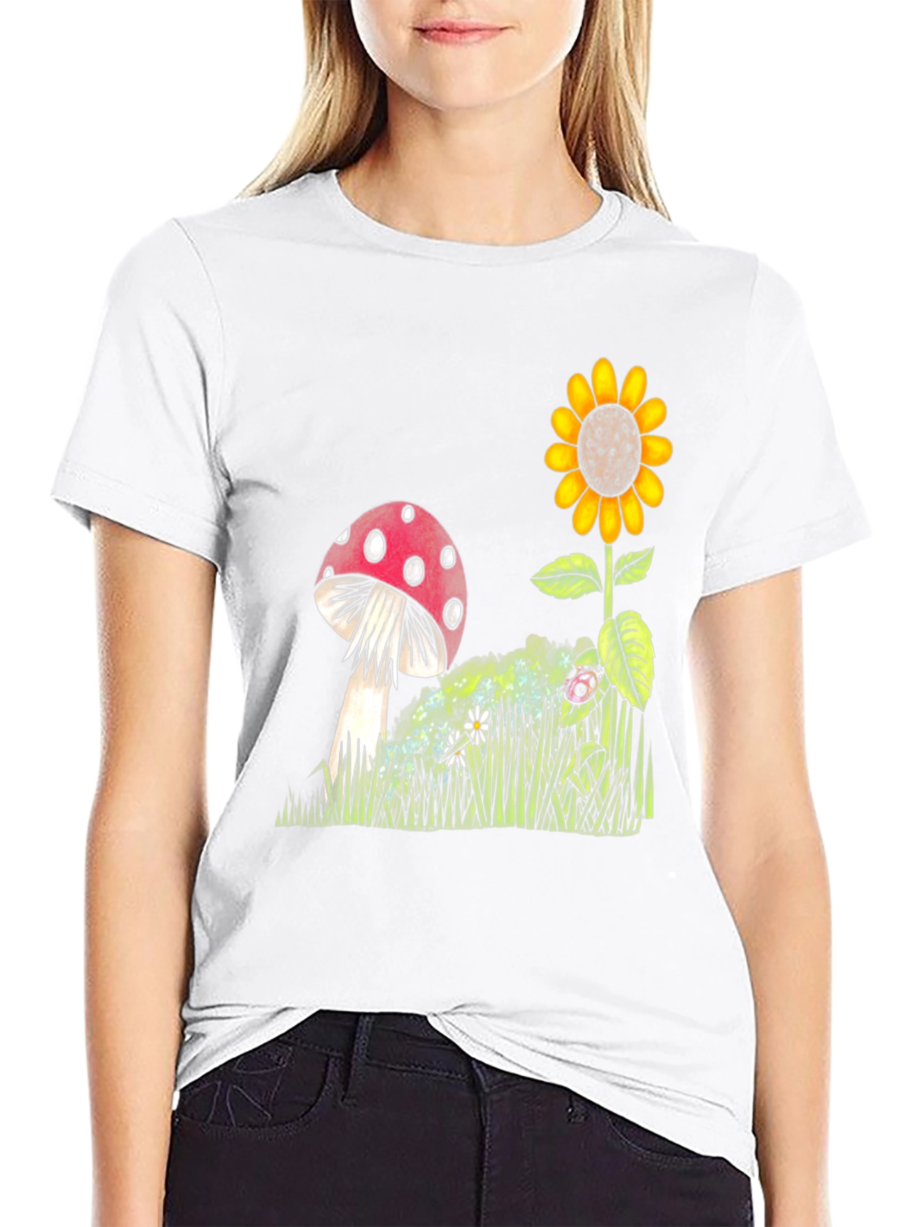 Mushroom & Sunflower Graphic Tee