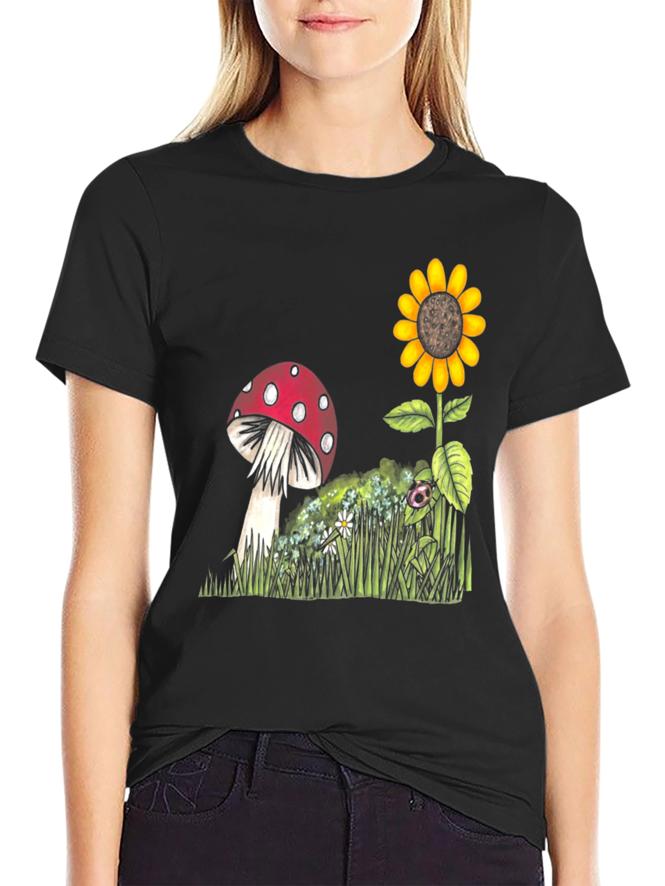 Mushroom & Sunflower Graphic Tee