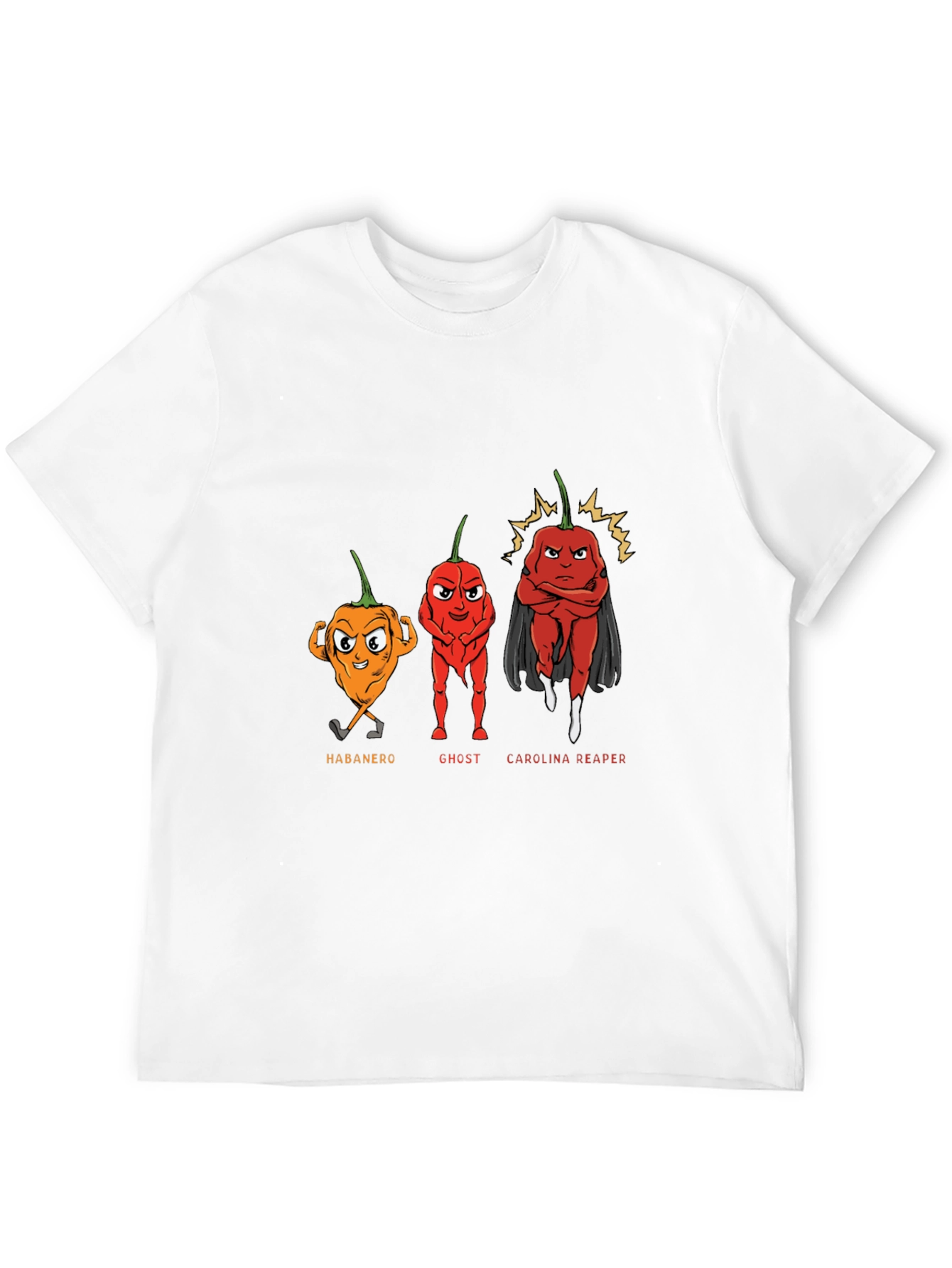 Spicy Pepper Cartoon Graphic T-Shirt
