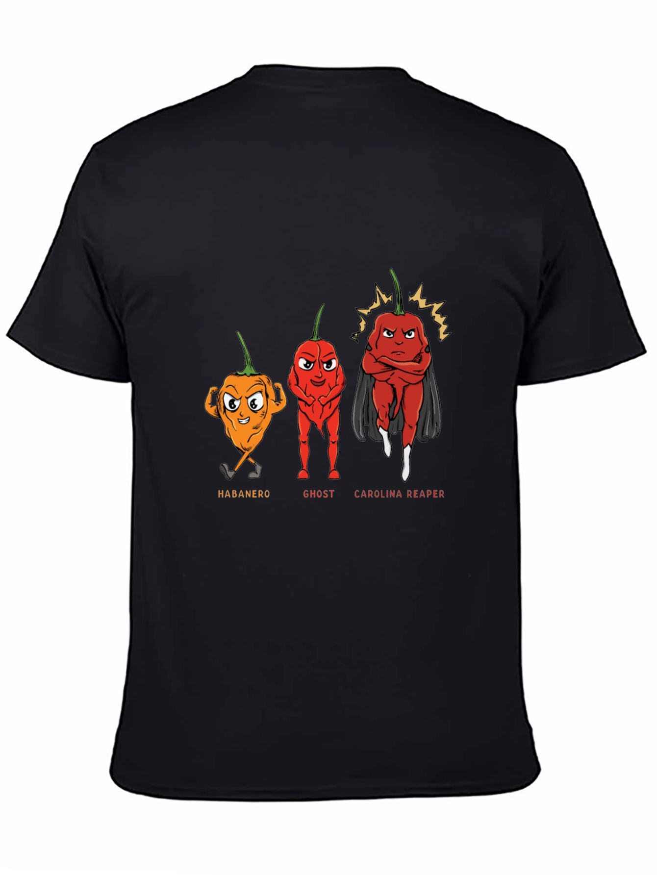Spicy Pepper Cartoon Graphic T-Shirt