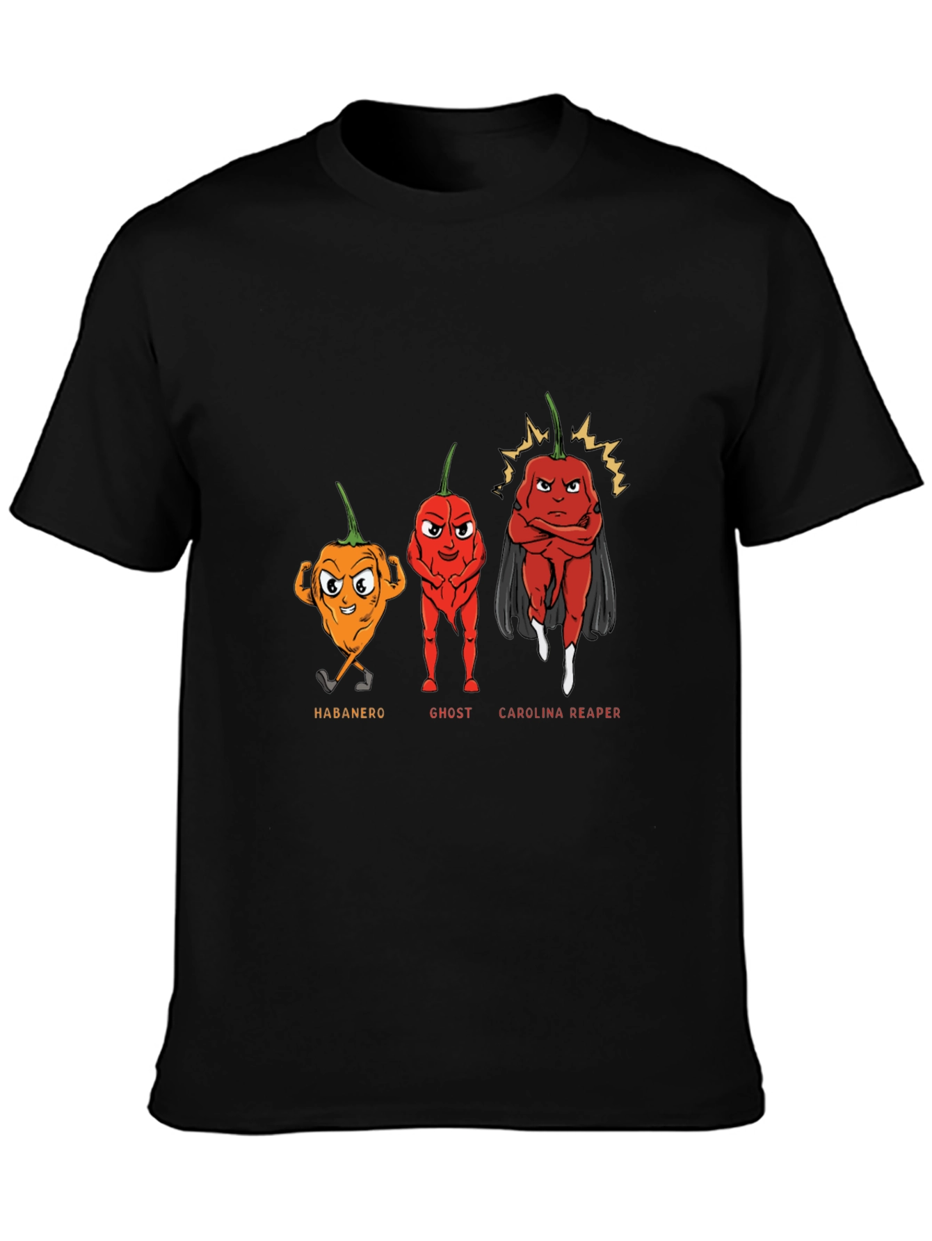 Spicy Pepper Cartoon Graphic T-Shirt