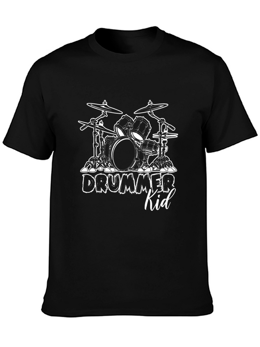 Drummer Kid Graphic Tee - Music Lover T-Shirt