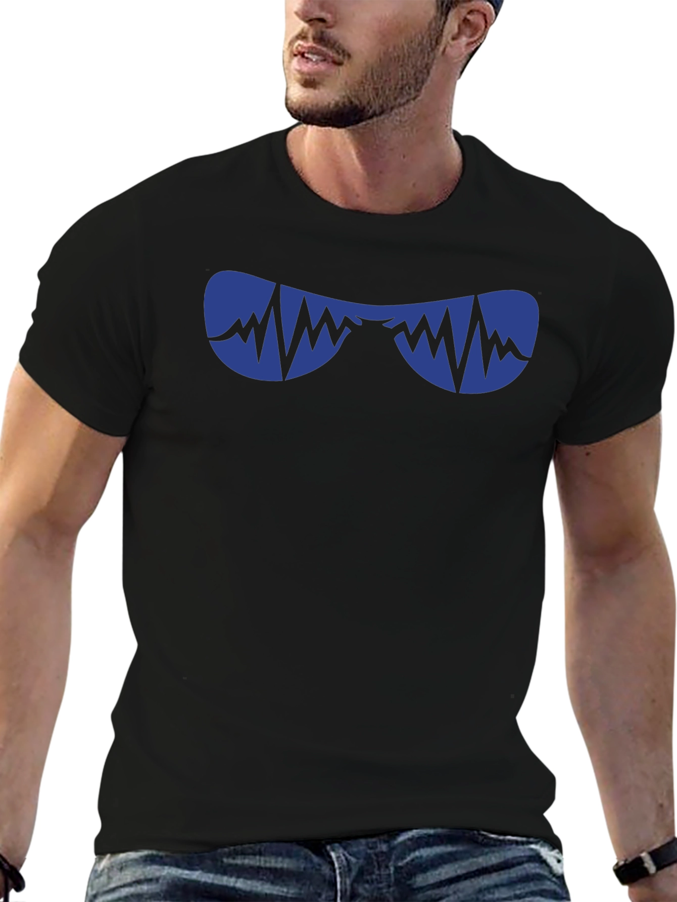 Cool Shades Graphic Tee - Black Cotton T-Shirt