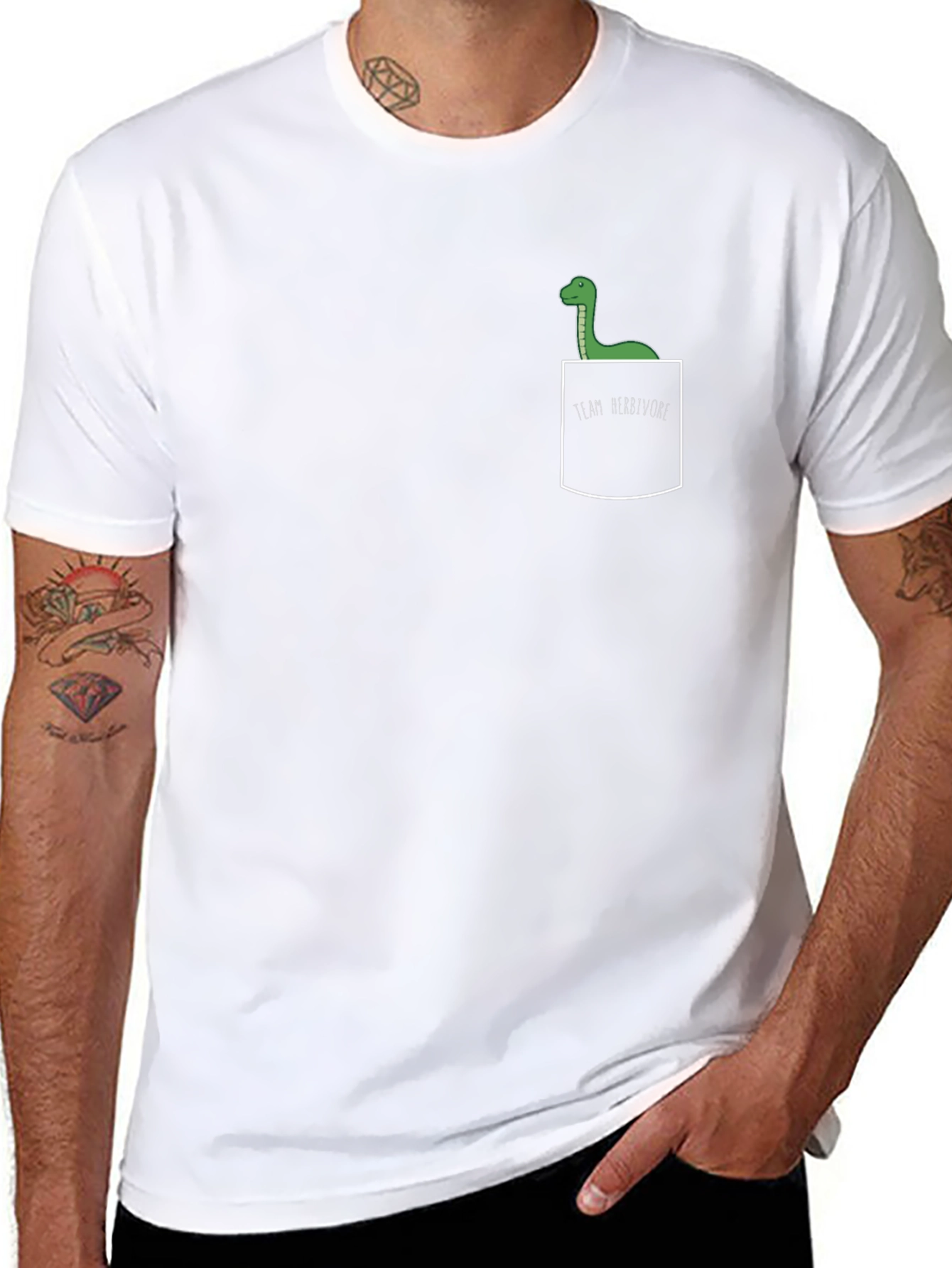 Dinosaur Pocket T-Shirt - Team Herbivore Graphic Tee