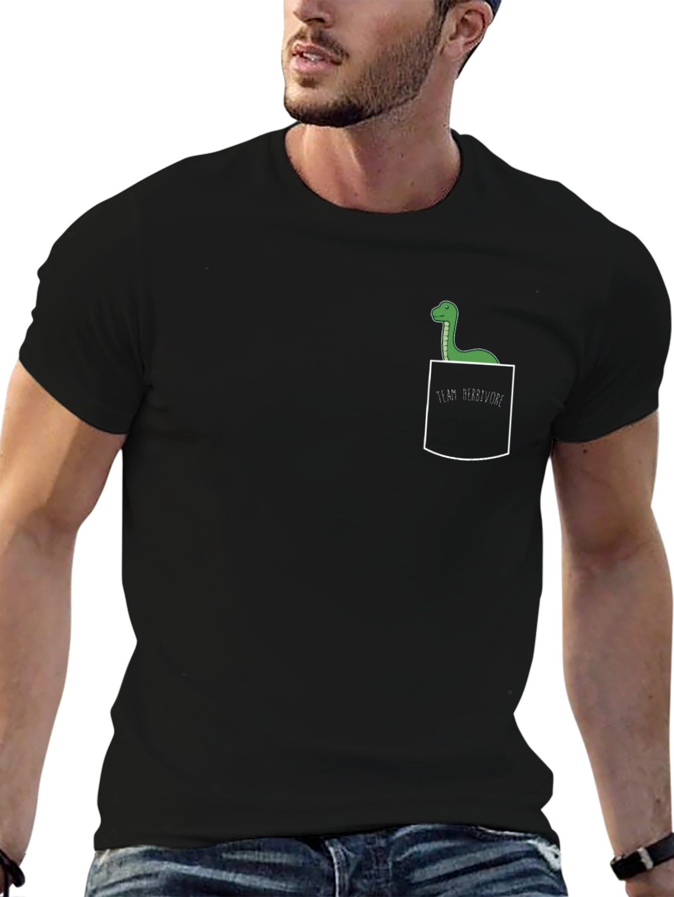 Dinosaur Pocket T-Shirt - Team Herbivore Graphic Tee