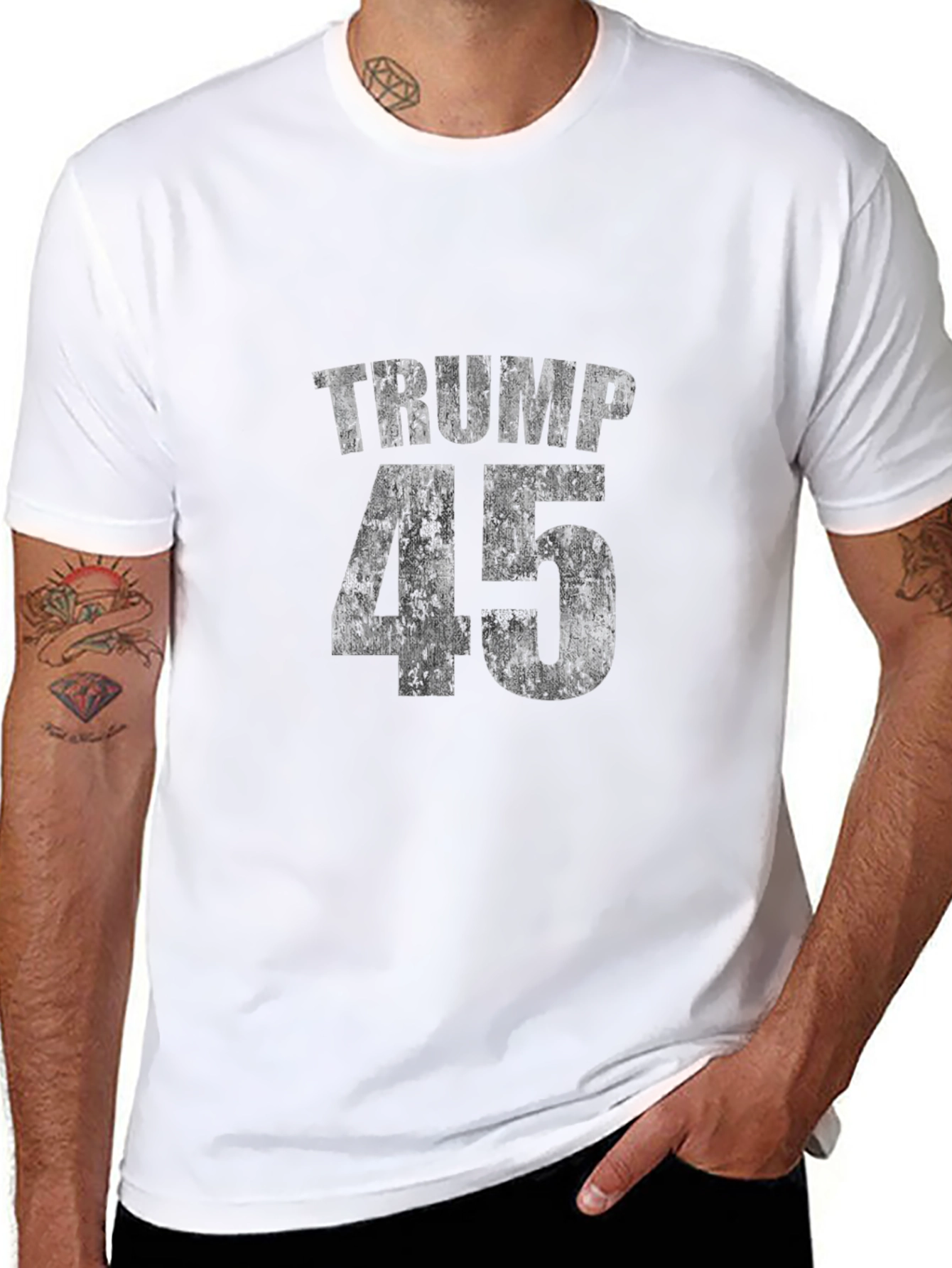 Trump 45 Distressed Print Tee