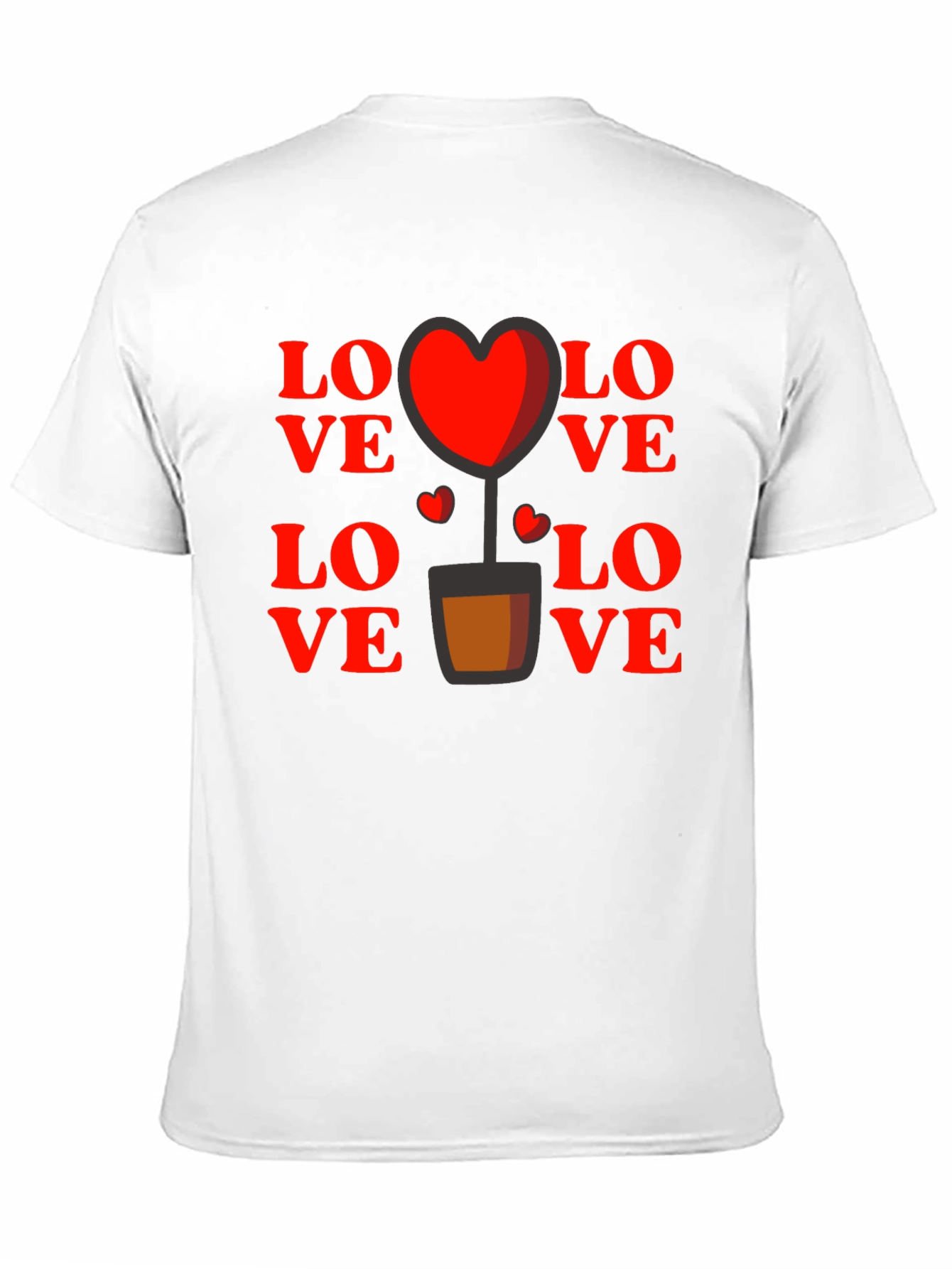 Love Heart Plant Graphic Tee - Black