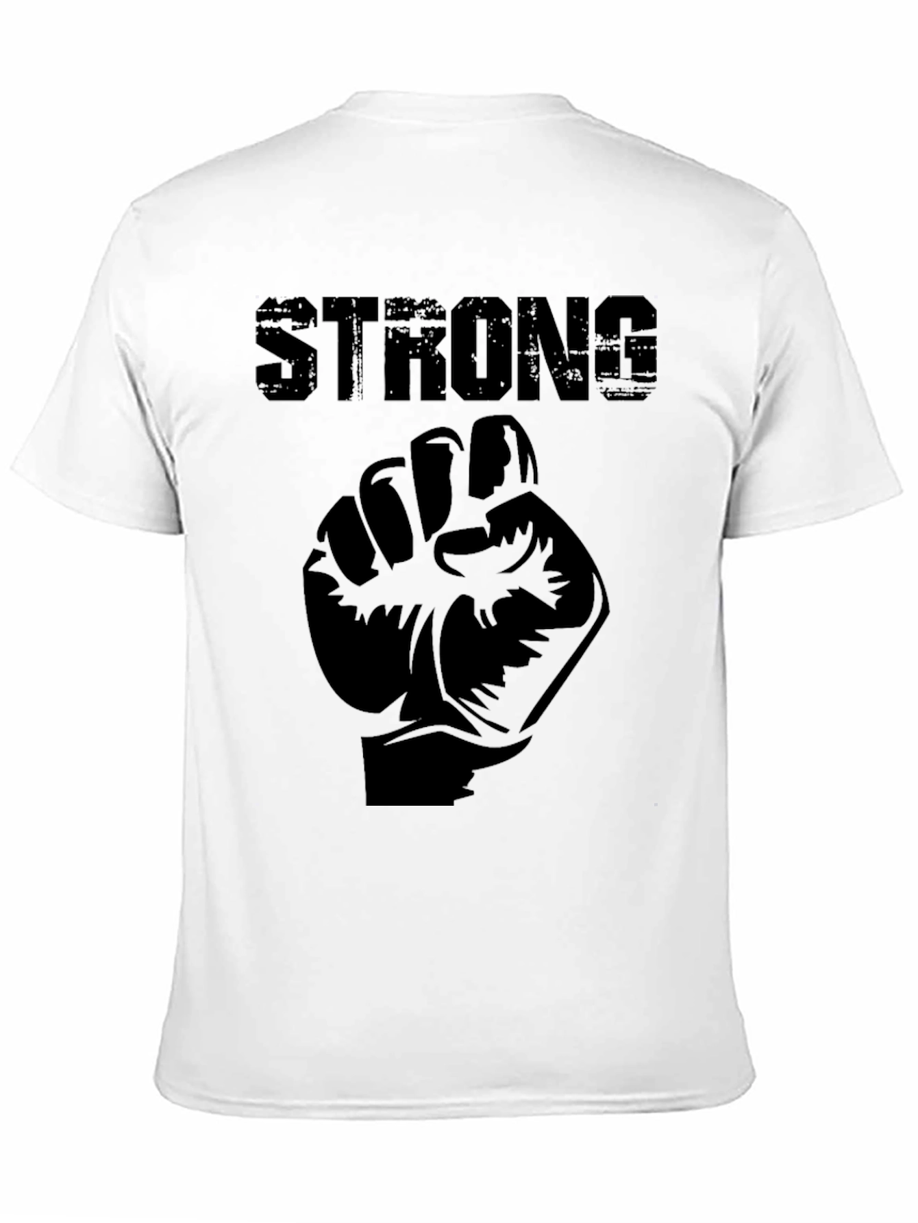 Strong Fist Graphic Print Mens Black T-Shirt