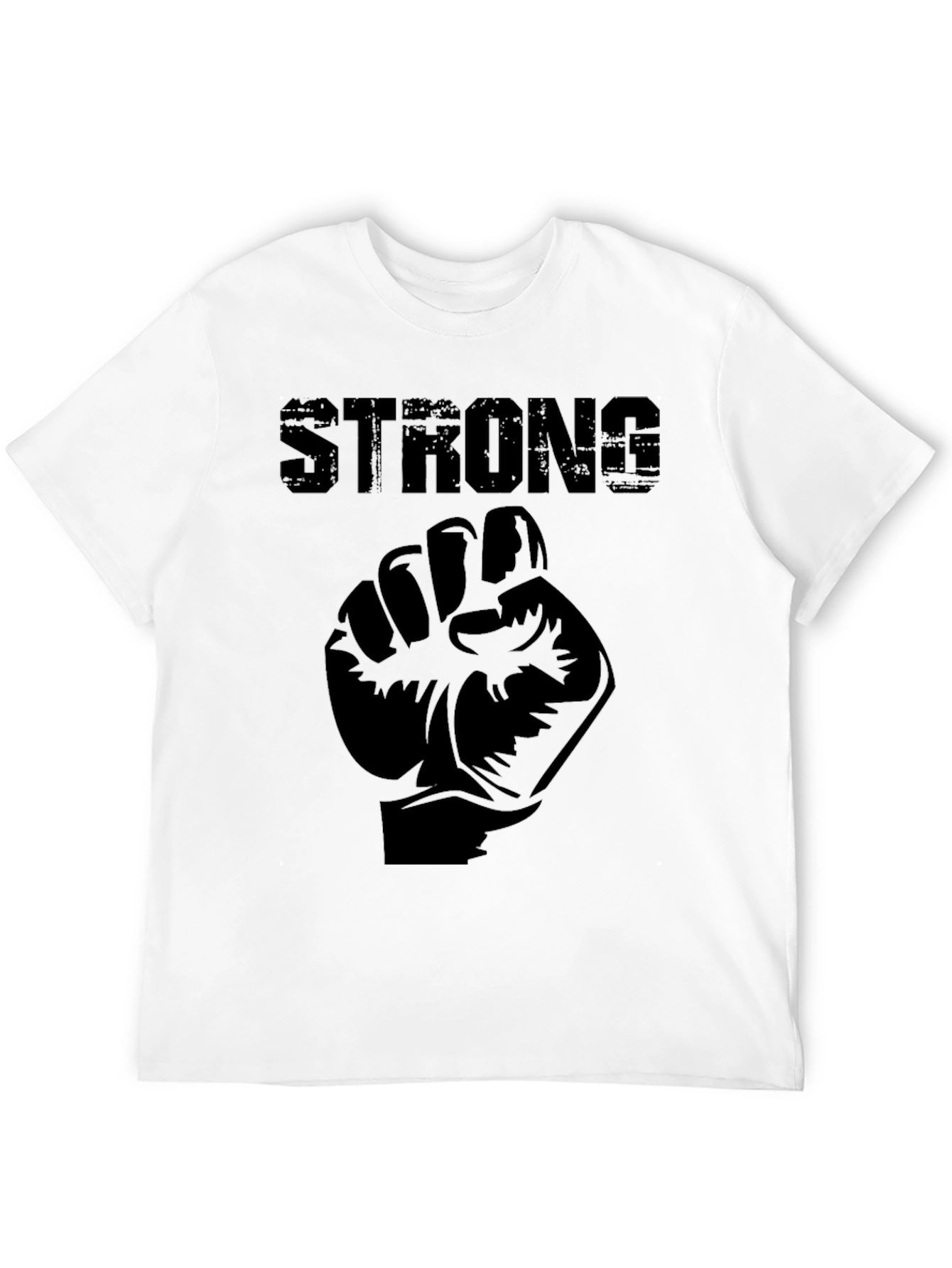 Strong Fist Graphic Print Mens Black T-Shirt
