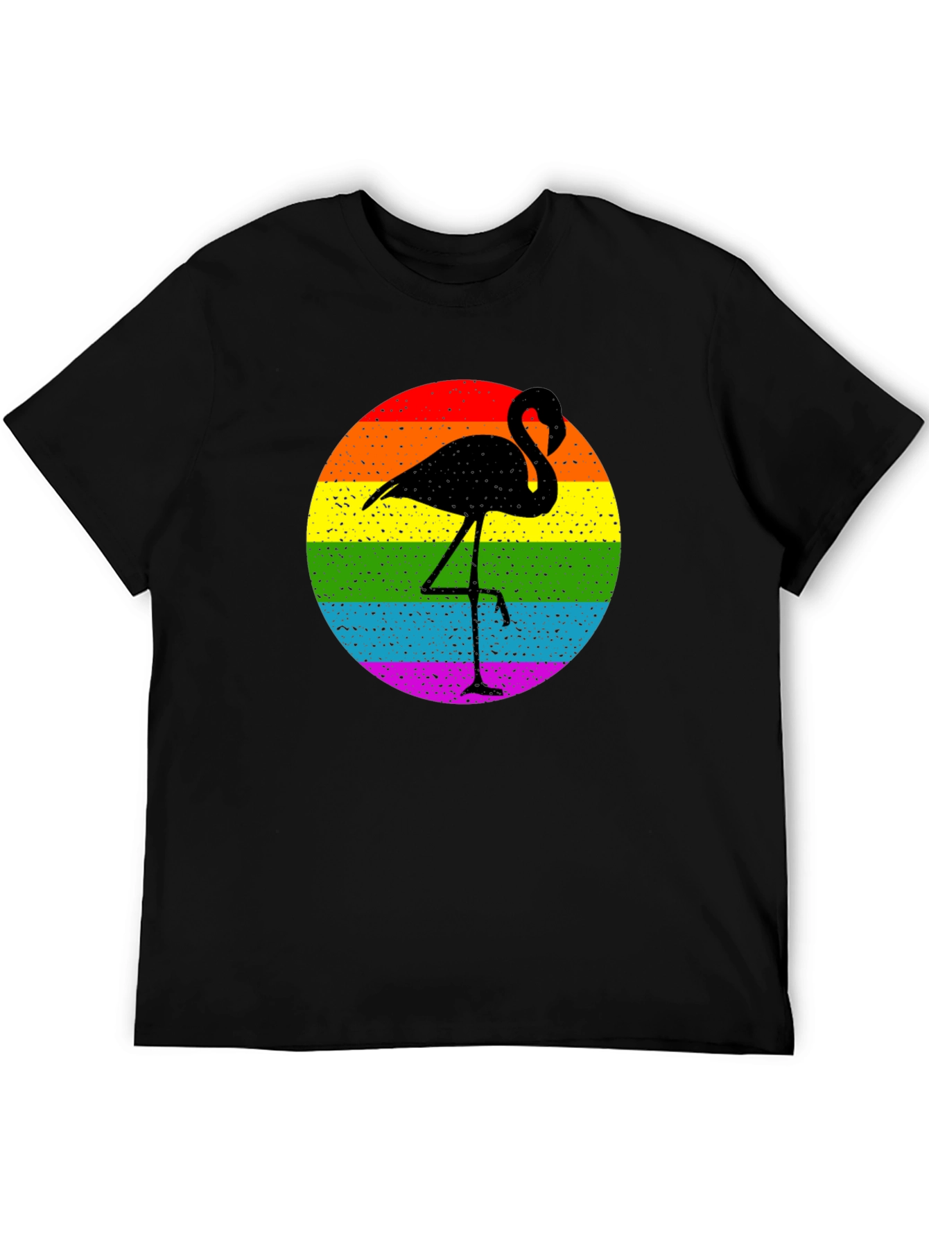 Rainbow Flamingo Graphic Tee - Stylish & Unique
